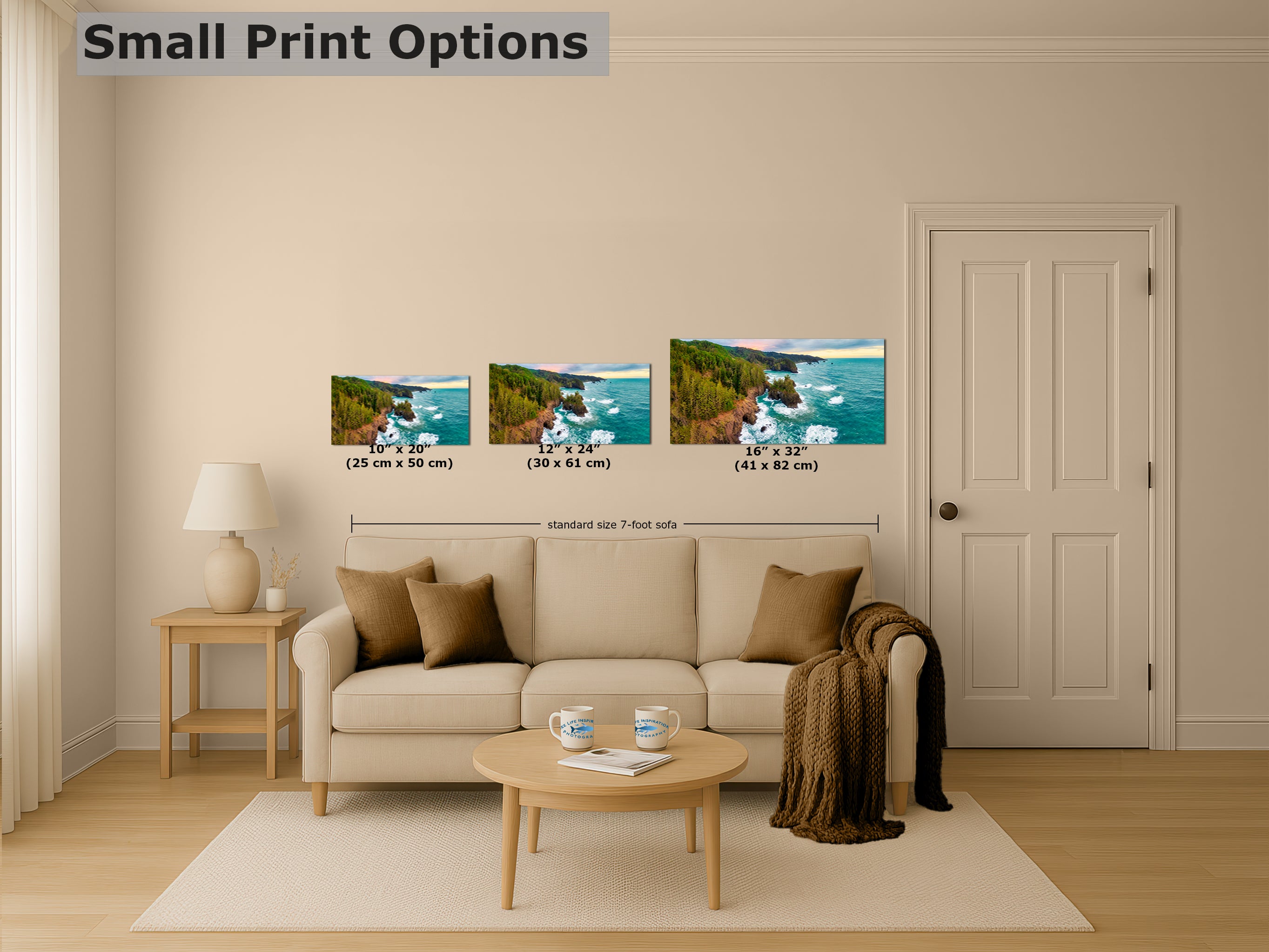 Oregon Coast Ocean Picture, Pacific Northwest Nature Photo Panorama Relaxation Artwork for Meditation, Apartment, Office & House Decor