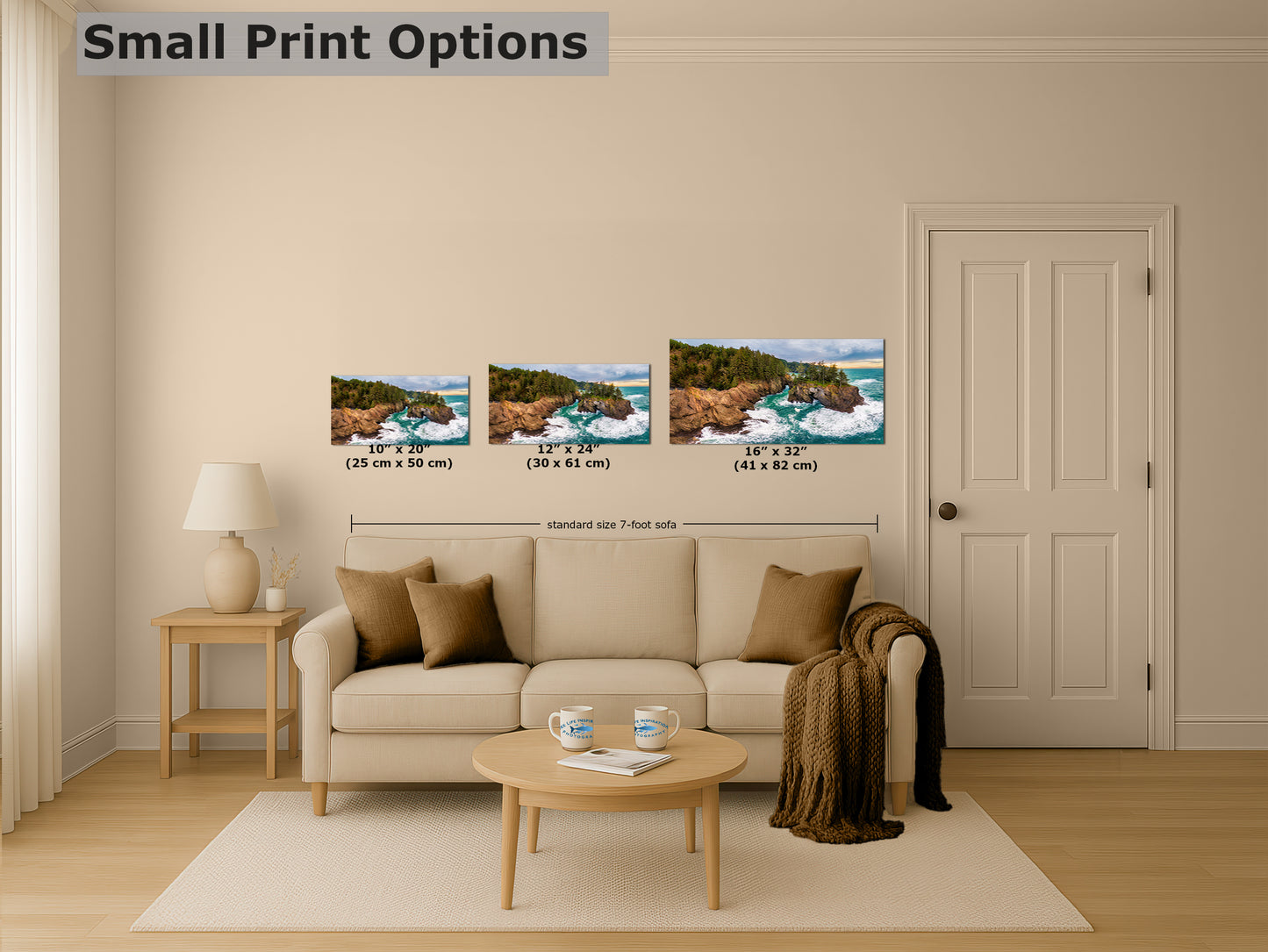 Oregon Coast Ocean Picture - Breathtaking Pacific Northwest Nature Photo for Relaxation, Meditation and Stylish Decor