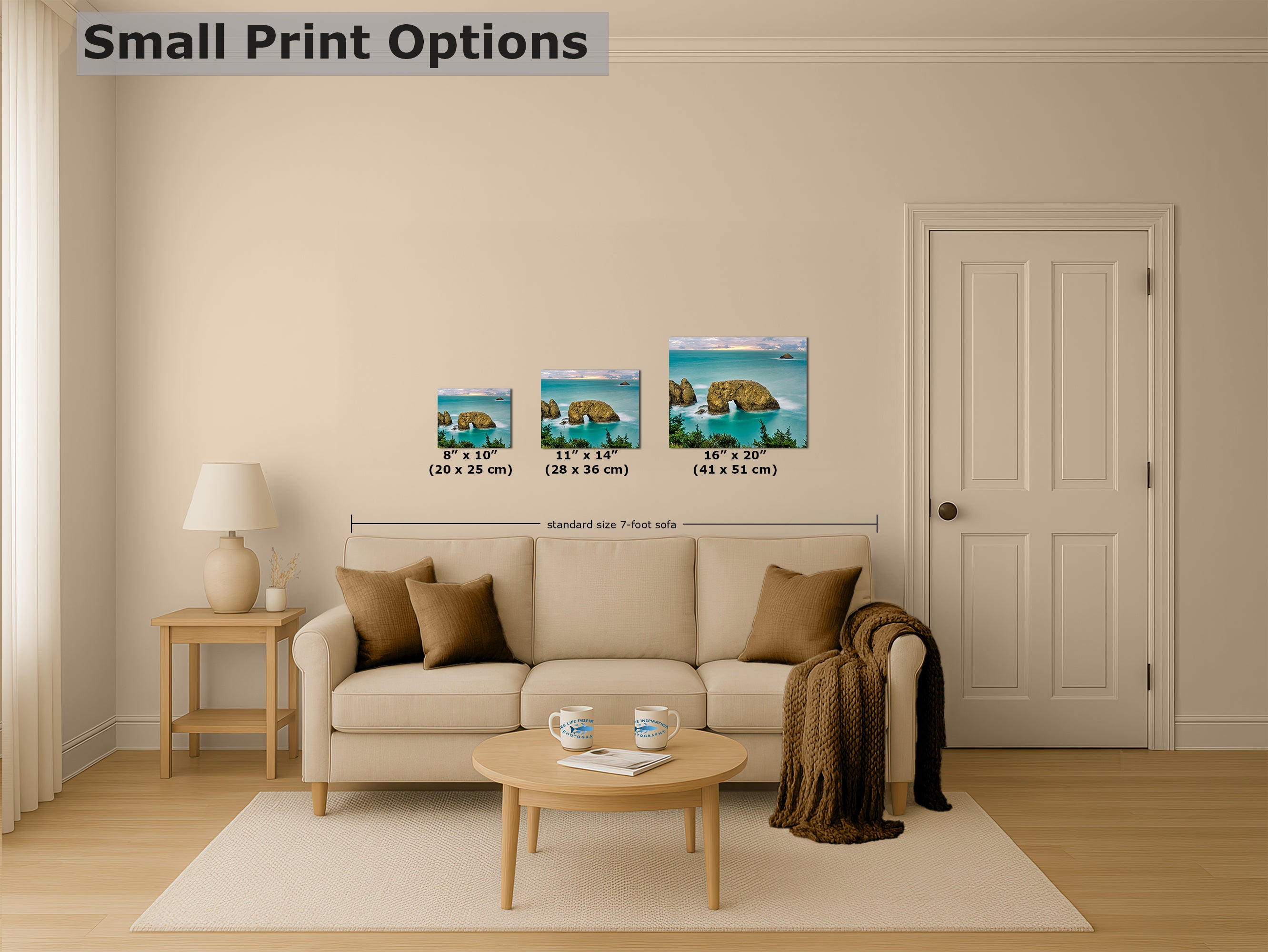 Sea Arch Oregon Coast Ocean Picture, Pacific Northwest Nature Photo Relaxation Artwork for Meditation, Apartment, Office & House Decor