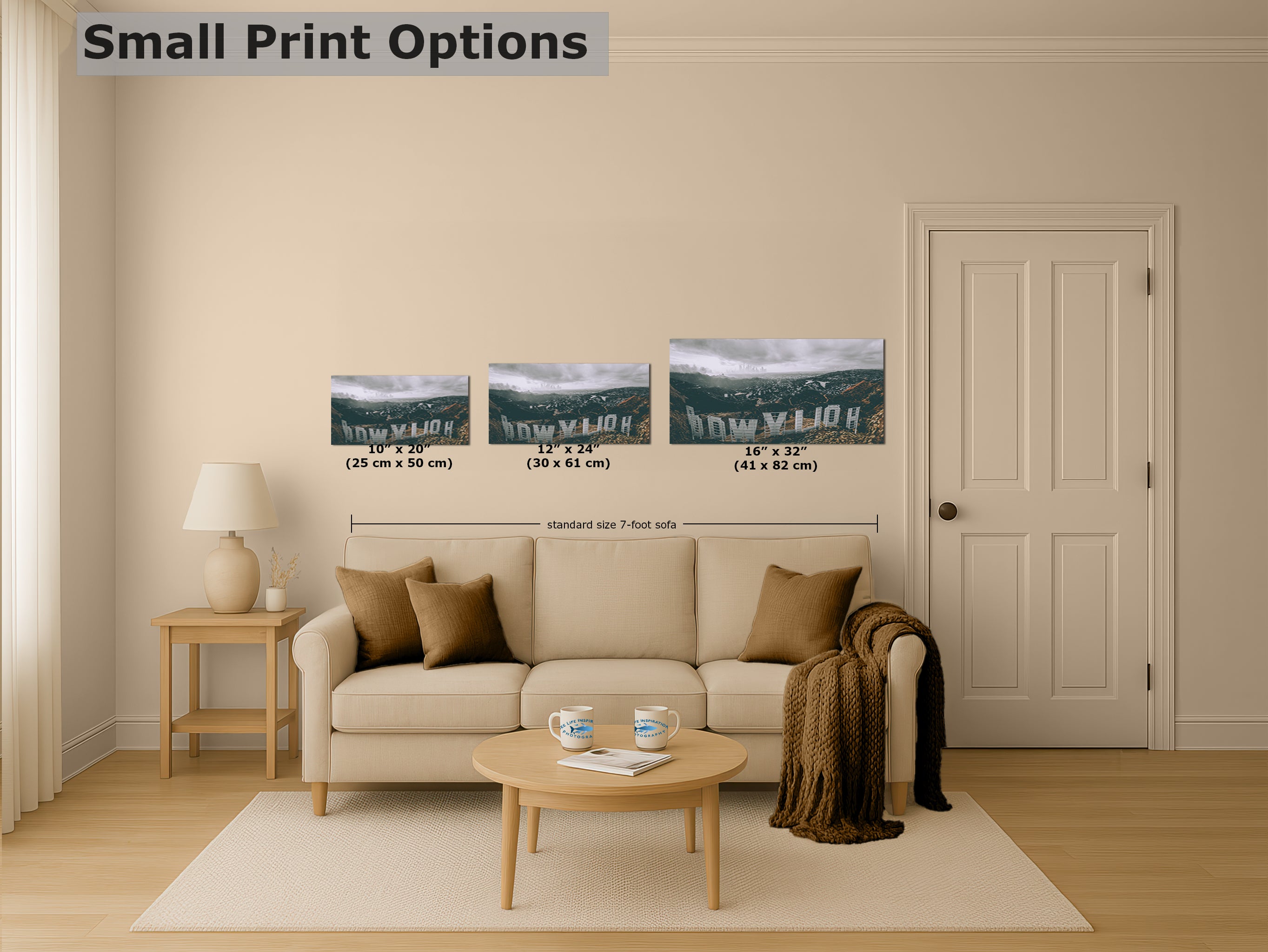 Hollywood Sign Los Angeles Skyline Retro Southern California Cityscape Urban Decor for Home or Office