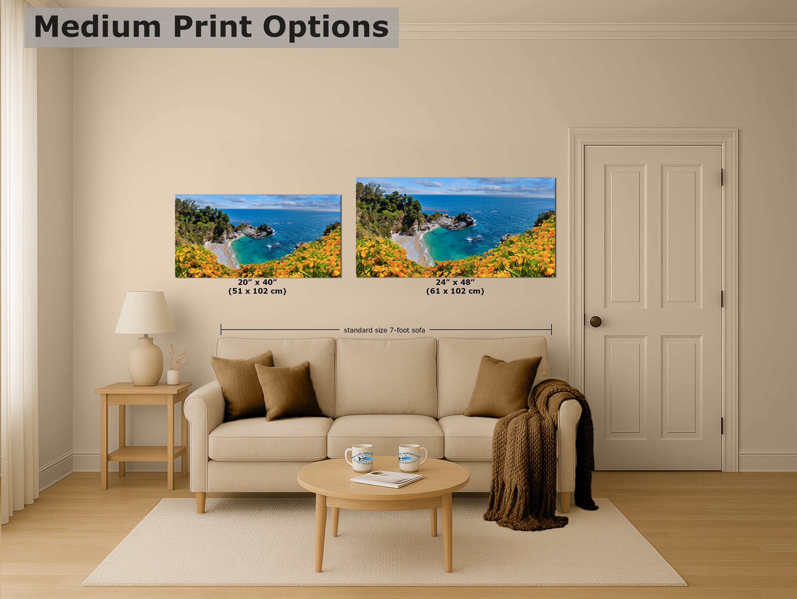 McWay Falls Wall Art Ocean Picture, Big Sur California Coastline Nature Photo