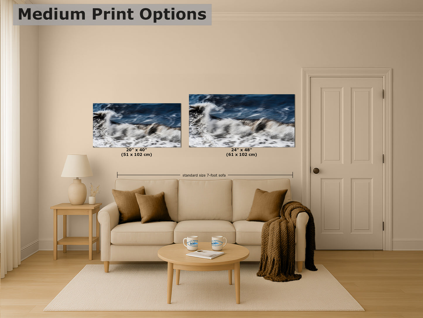 Beach Waves Ocean Picture Impressionist Art Nature Photo