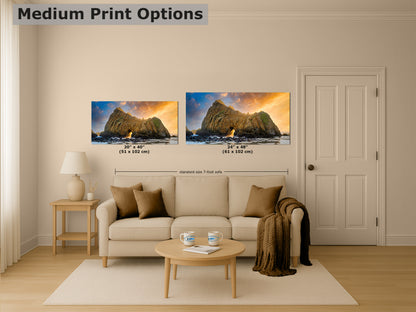 Pfeiffer Beach Big Sur California Coastline Ocean Picture Nature Photo of Keyhole Arch, Relaxation Artwork, Meditation, Office House Decor