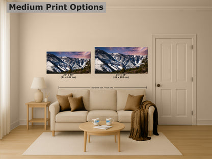 Mt Charleston Nevada Mountain Picture, Snowy Scenery Nature Photo Relaxation Artwork, Winter Landscape for Office, Dorm, Bohemian Decor