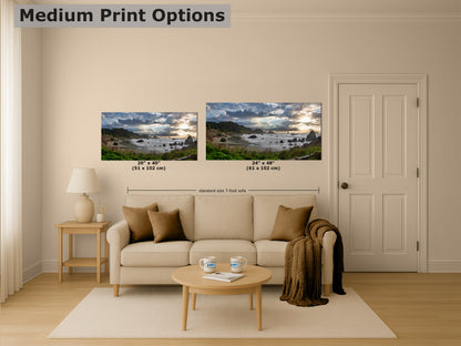 Lone Ranch Beach Oregon Coast Ocean Picture, Panorama Pacific Northwest Nature Photo Relaxation Artwork for Meditation, Apartment, Office & House Decor