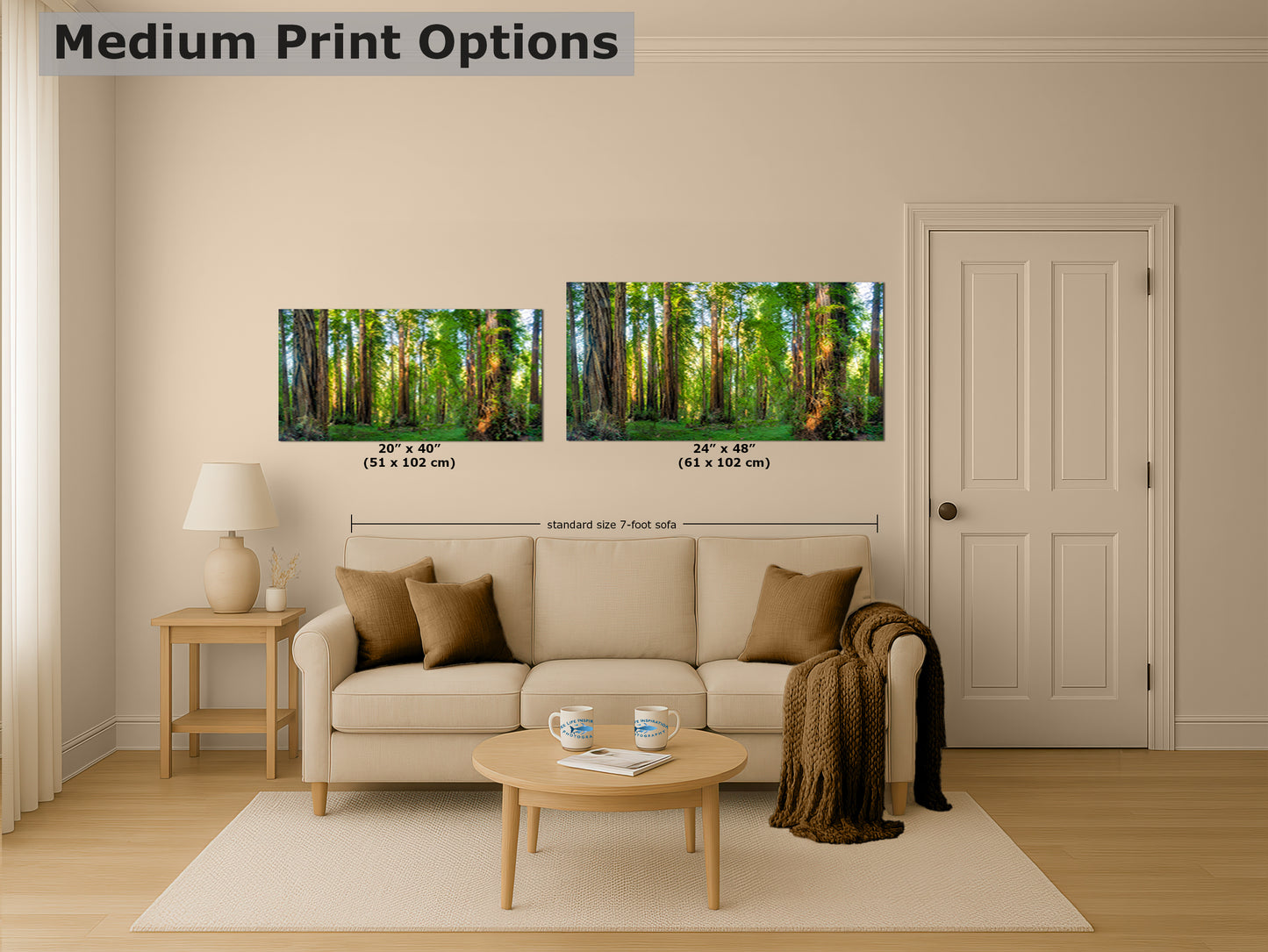 Redwood Trees Forest Picture Nature Photo, Forest Bathing Relaxation Artwork for Calming Meditation, Office and House Decor