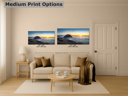 Morro Bay California Coastline Ocean Picture Nature Photo Panorama, Morro Rock Coastal Relaxation Artwork, Dorm Room, Office & House Decor