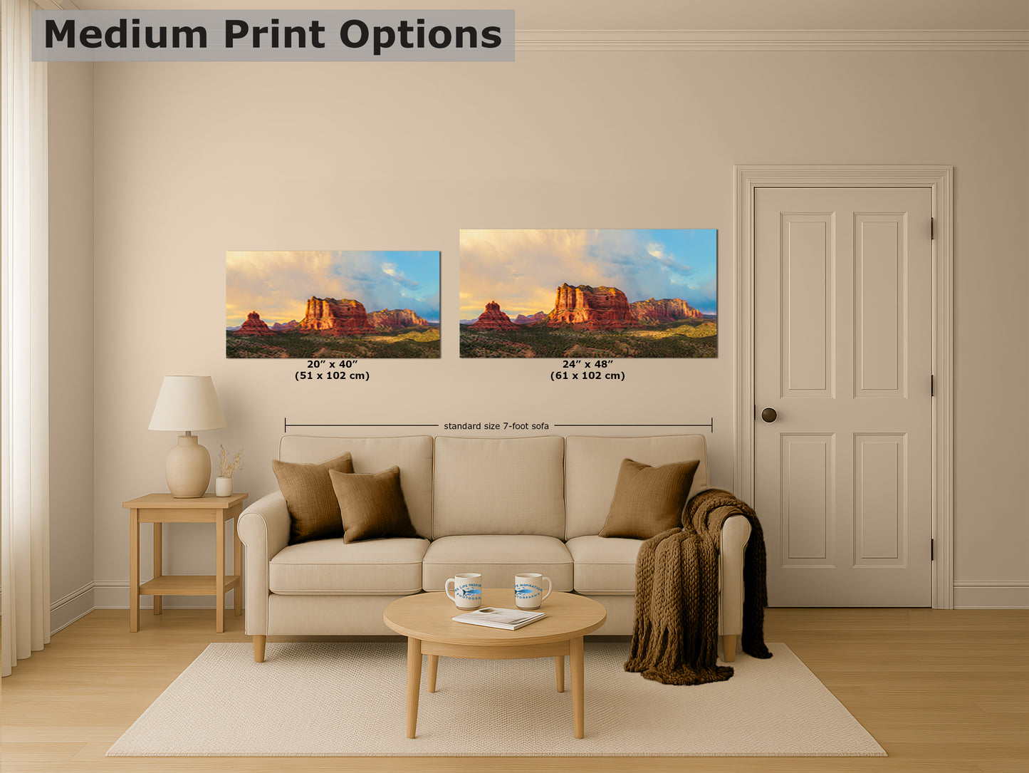 Courthouse Butte & Bell Rock Sedona Arizona Desert Picture, Southwestern Wall Art, Red Rock Scenic Nature Photo, House Decor Gift