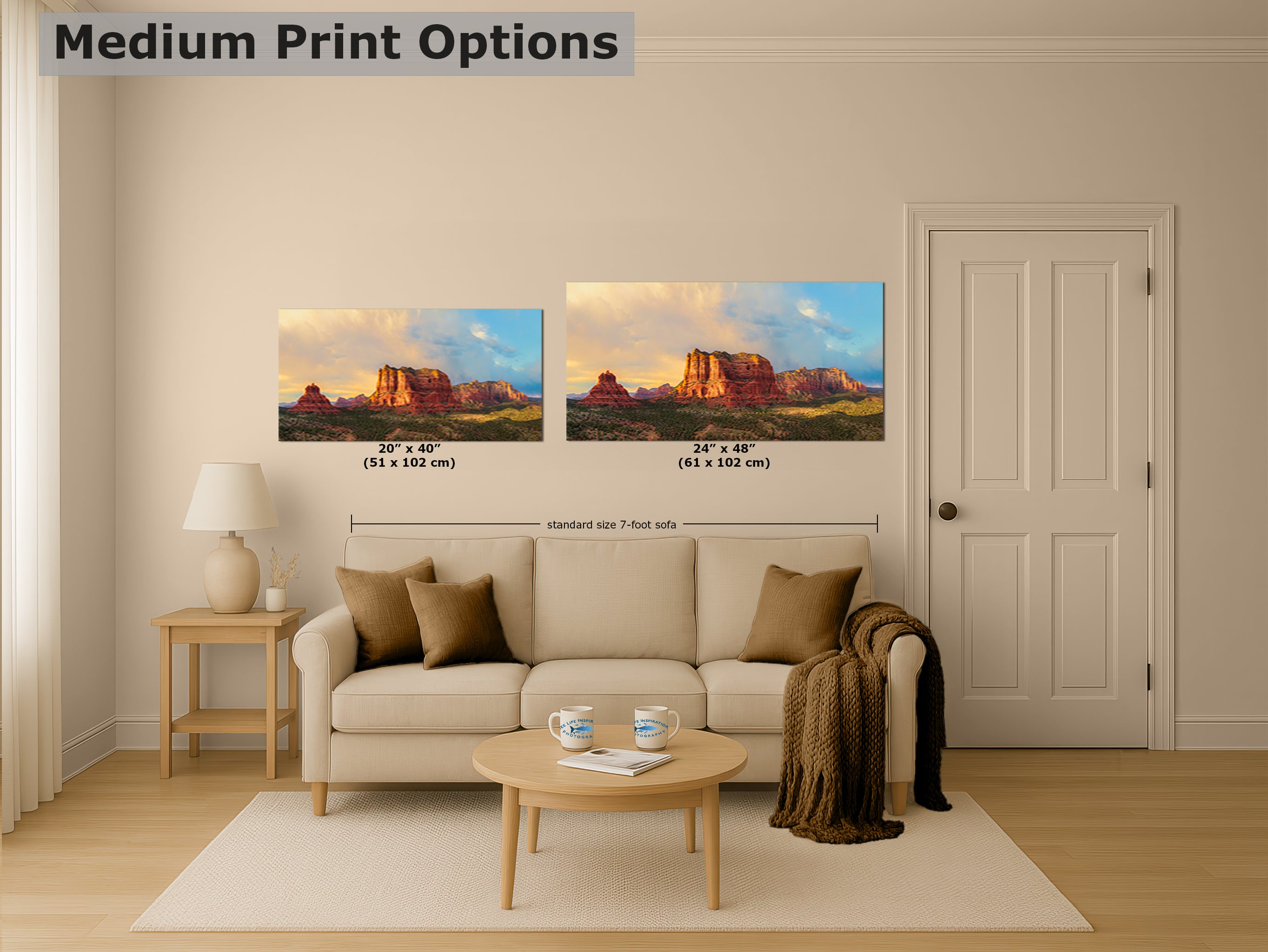 Courthouse Butte & Bell Rock Sedona Arizona Desert Picture, Southwestern Wall Art, Red Rock Scenic Nature Photo, House Decor Gift