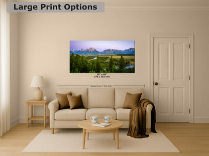 Grand Teton National Park Mountain Picture Panorama Nature Photo, Rustic Wall Art, Jackson Hole Scenery, Bohemian Decor