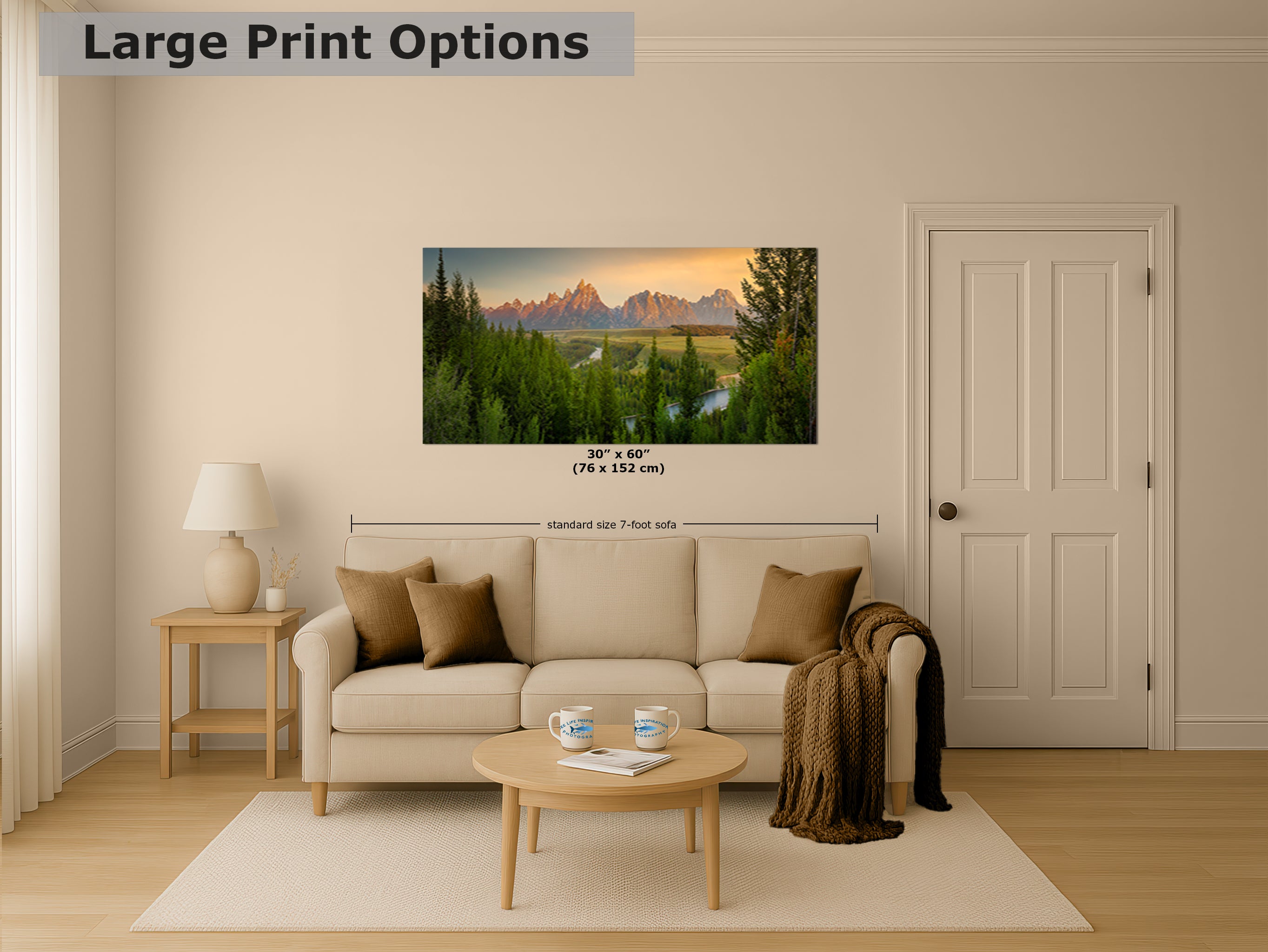 Grand Teton National Park Wyoming Mountain Picture Panorama Nature Photo, Rustic Wall Art, Jackson Hole Scenery, Bohemian Decor
