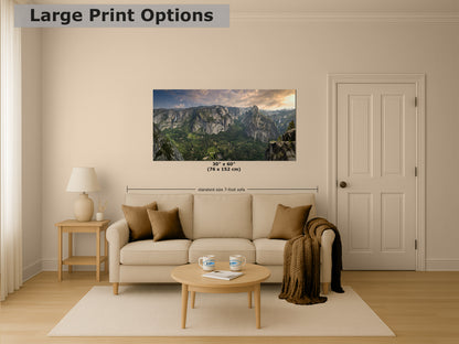 Glacier Point Yosemite National Park Nature Photo Relaxation Artwork, Sierra Nevada Scenic Picture for Meditation, Office, and House Decor