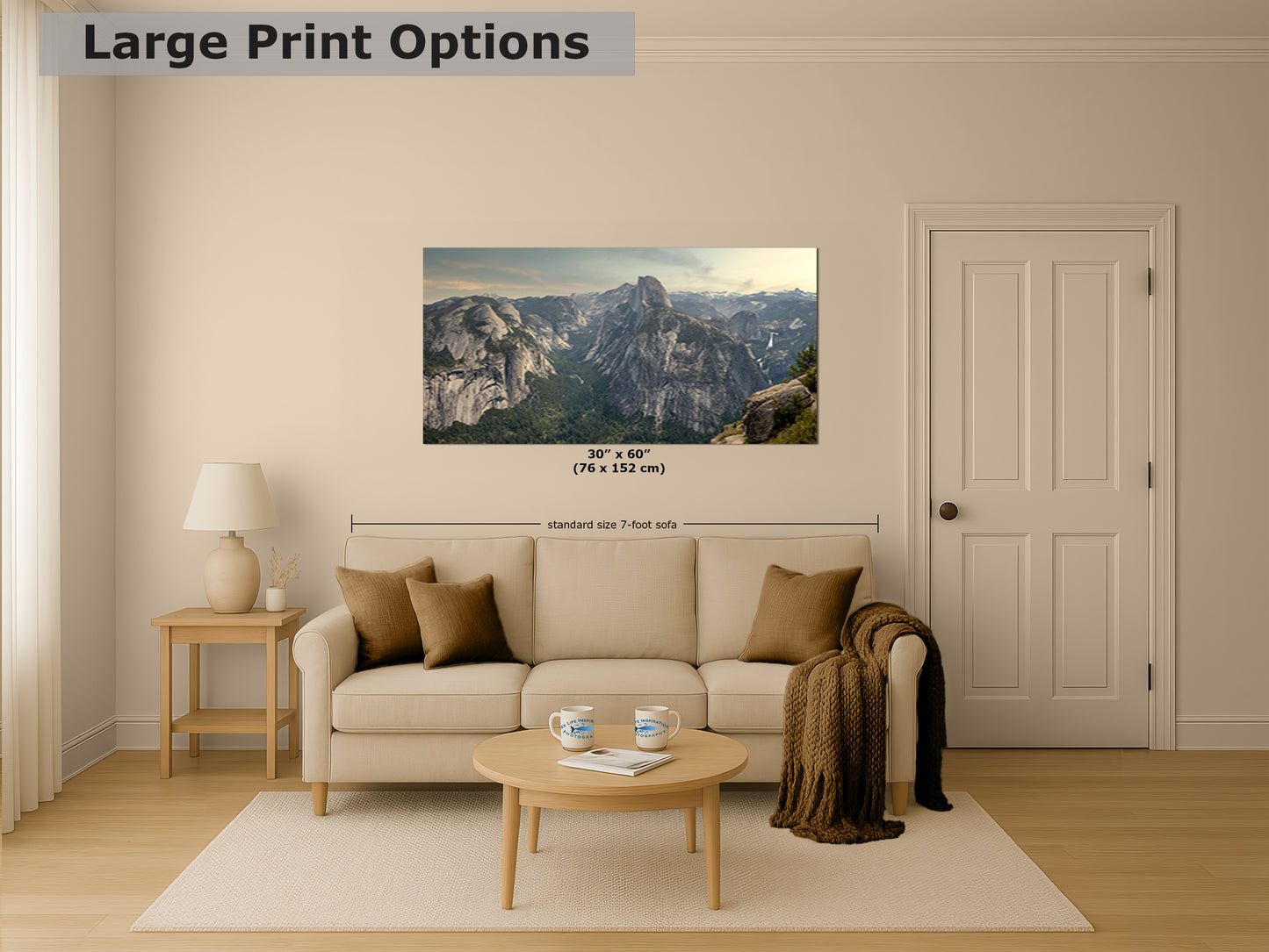Glacier Point Yosemite National Park Nature Photo Relaxation Artwork of Half Dome for Meditation, Office, and House Decor