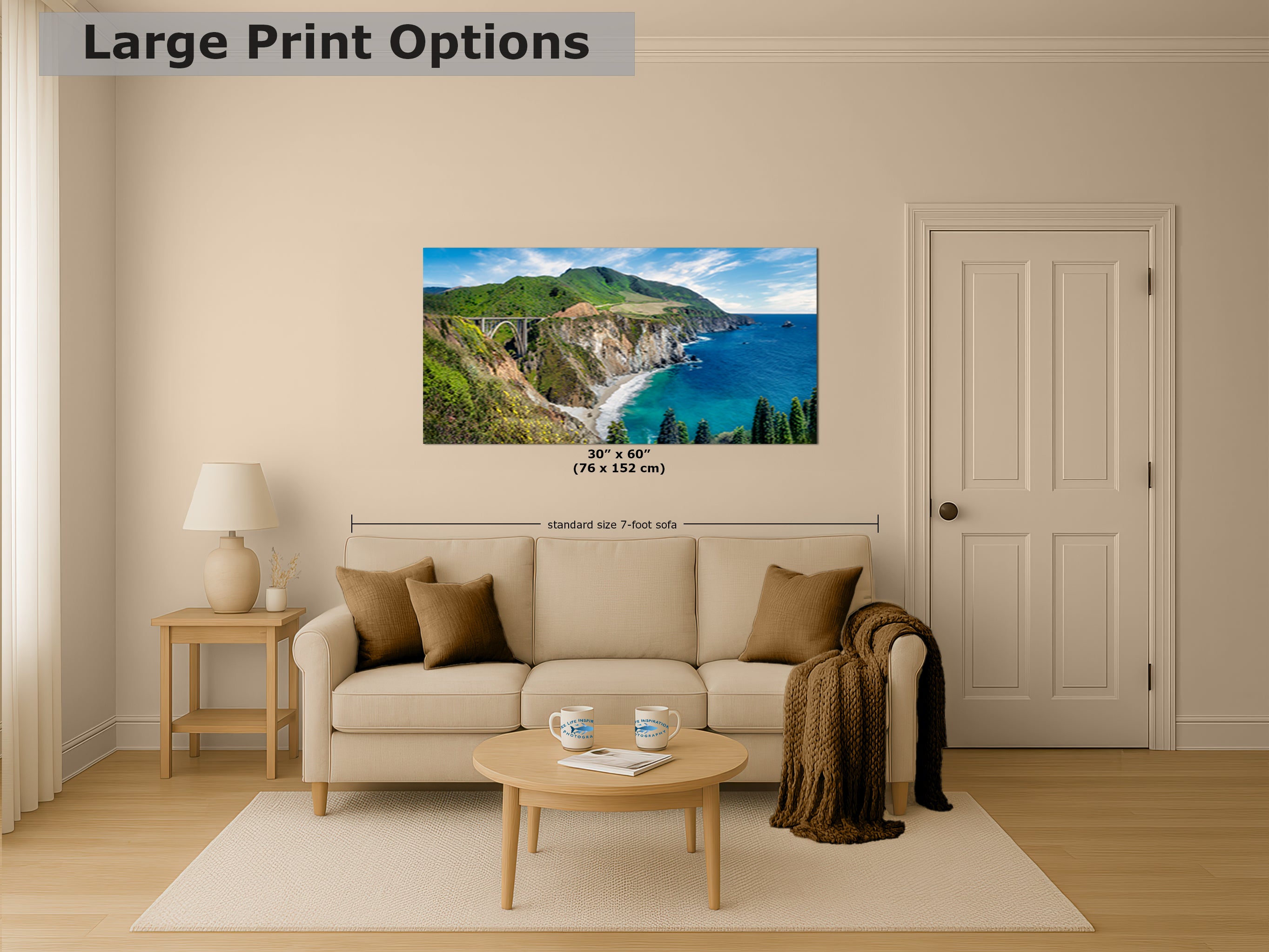 Bixby Bridge Ocean Picture, Big Sur California Coastline Nature Photo Panorama