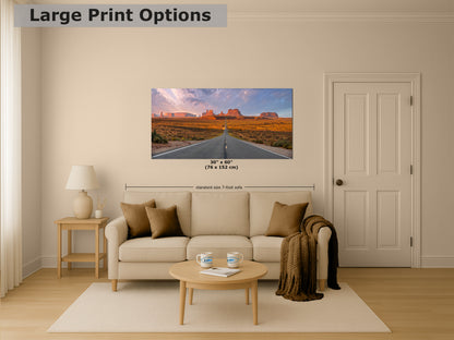 Monument Valley Arizona Desert Picture Nature Photo, Forrest Gump View Bohemian Style Relaxation Artwork for Meditation, Apartment, Office & House Decor