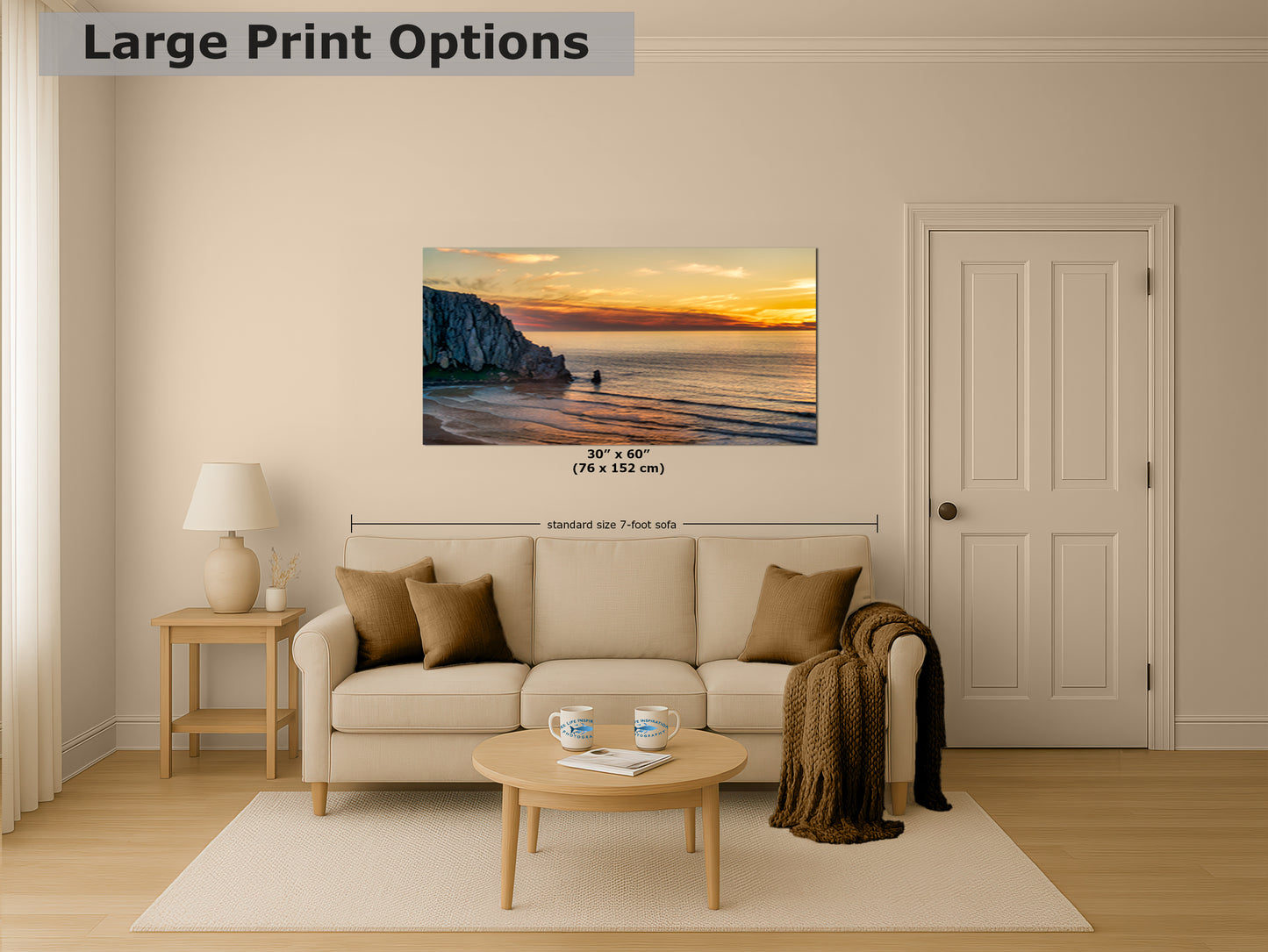 Morro Bay California Coastline Ocean Picture Nature Photo, Morro Rock Aerial Sunset Coastal Relaxation Artwork, Dorm Room, Office & House Decor
