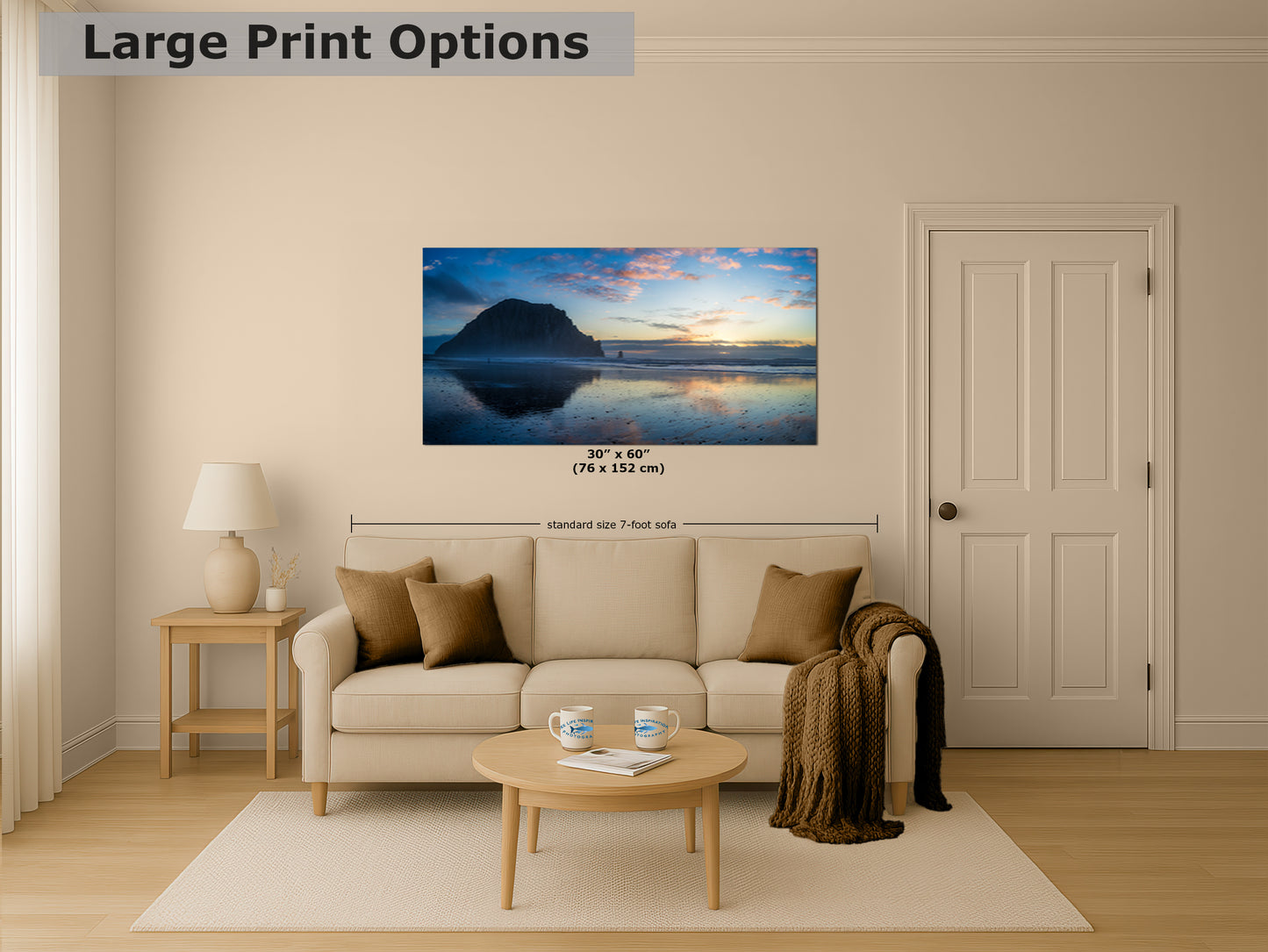 Morro Bay California Coastline Ocean Picture Nature Photo, Morro Rock Reflection, Coastal Relaxation Artwork, Dorm Room, Office & House Decor