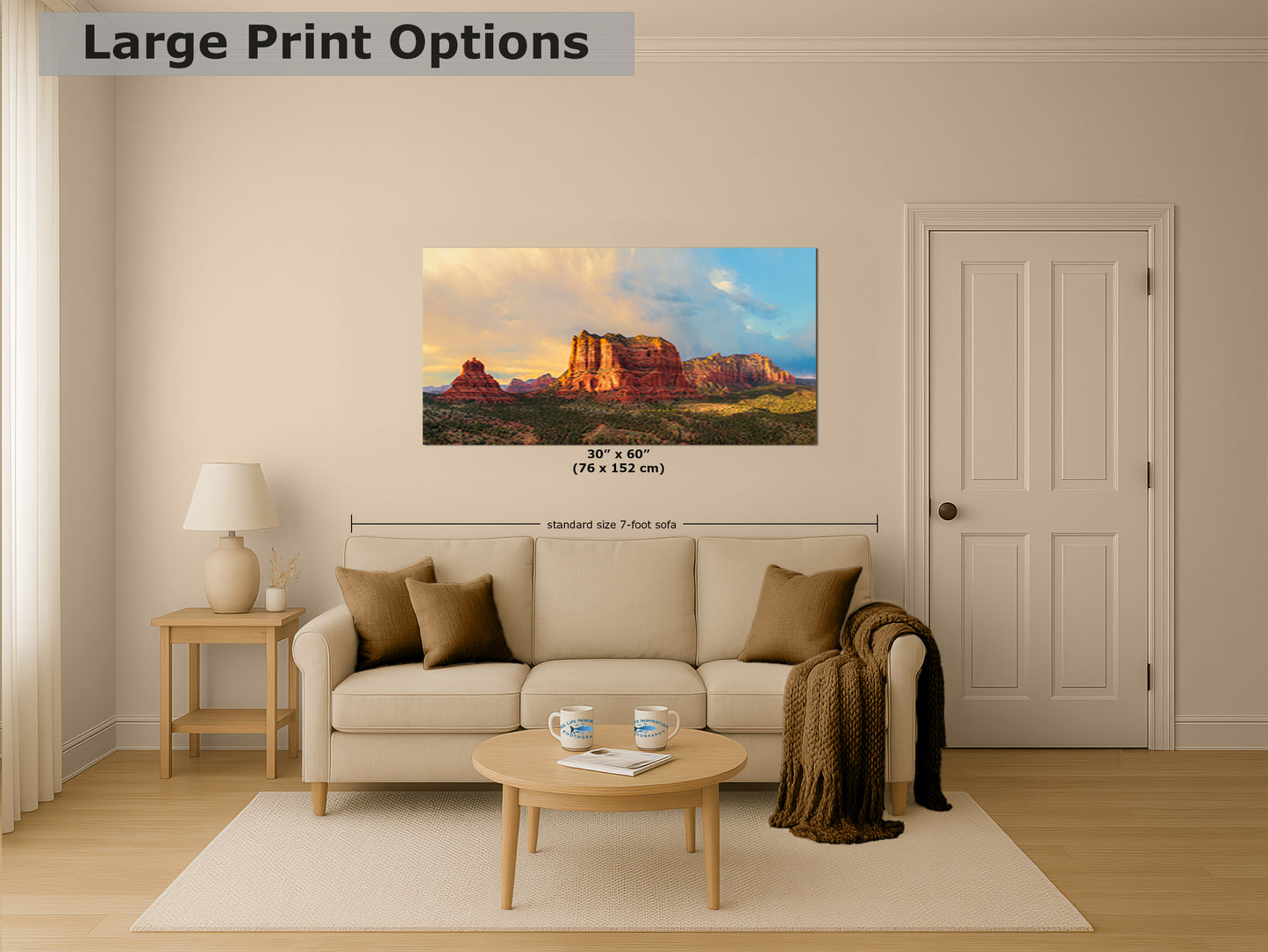 Courthouse Butte & Bell Rock Sedona Arizona Desert Picture, Southwestern Wall Art, Red Rock Scenic Nature Photo, House Decor Gift