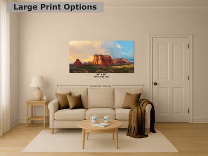 Courthouse Butte & Bell Rock Sedona Arizona Desert Picture, Southwestern Wall Art, Red Rock Scenic Nature Photo, House Decor Gift