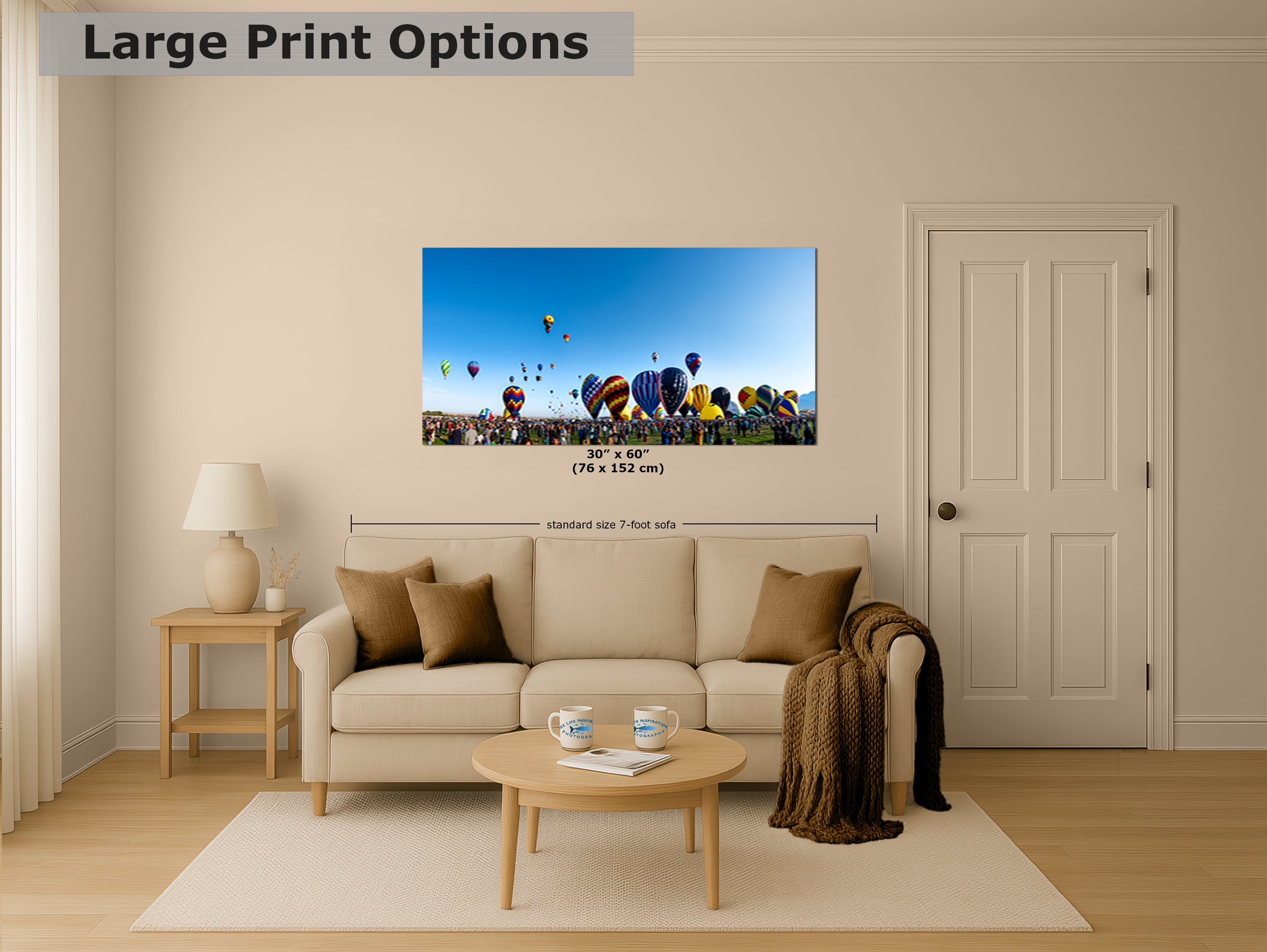 Hot Air Balloon Festival Mass Ascension Panorama Photo | Albuquerque New Mexico Balloon Fiesta Wall Art | Office, Cubicle & House Decor
