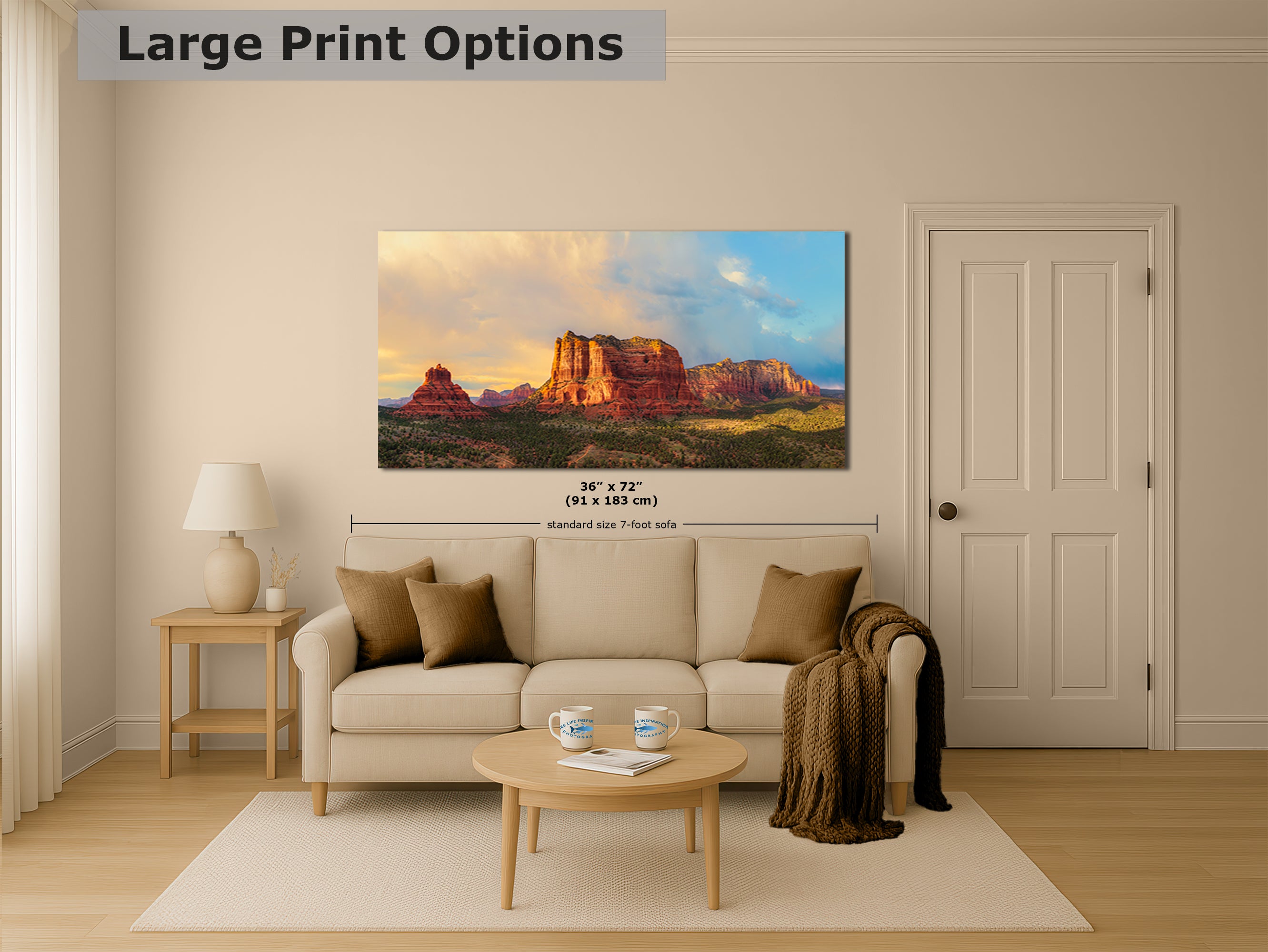 Courthouse Butte & Bell Rock Sedona Arizona Desert Picture, Southwestern Wall Art, Red Rock Scenic Nature Photo, House Decor Gift