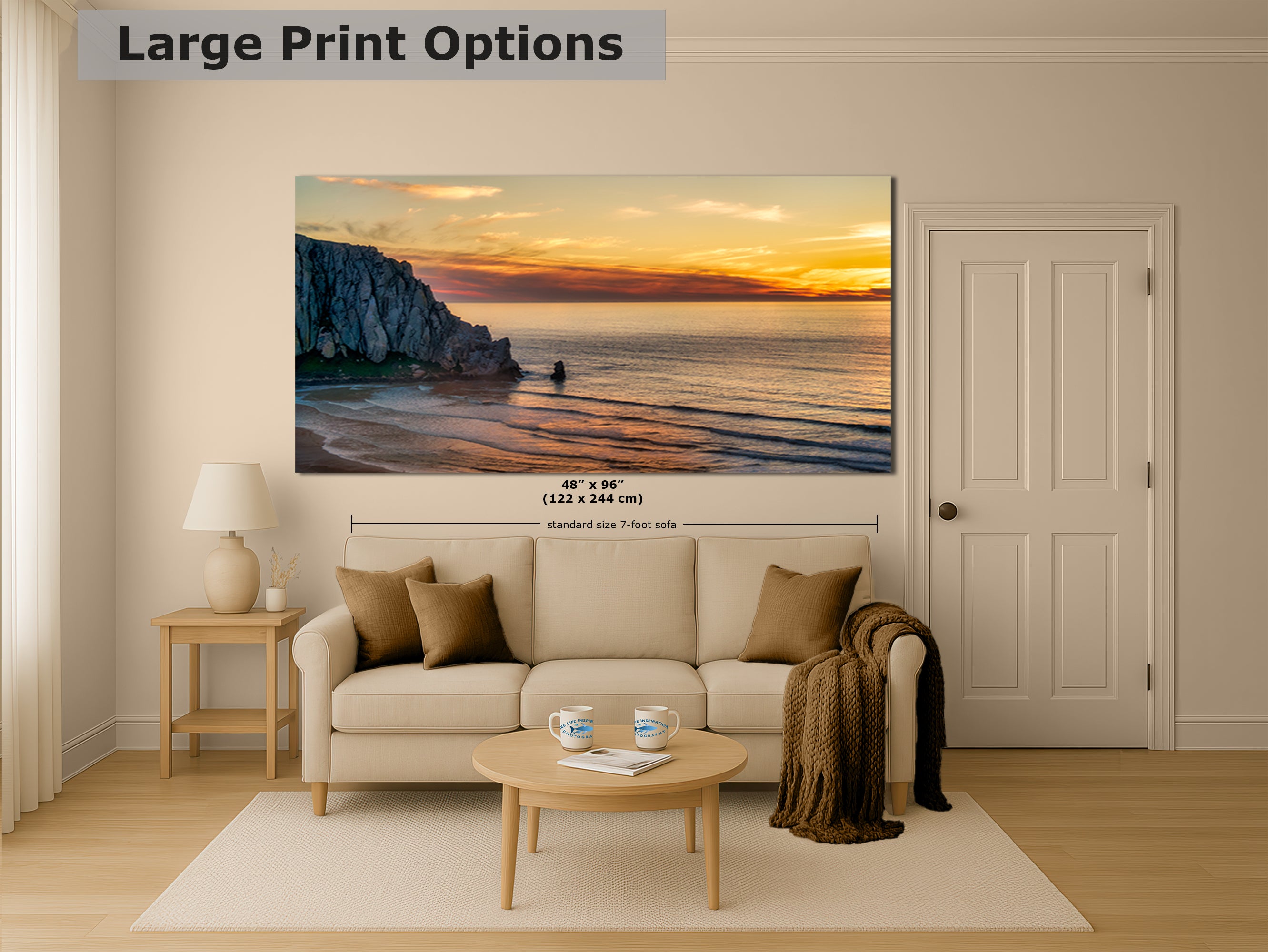 Morro Bay California Coastline Ocean Picture Nature Photo, Morro Rock Aerial Sunset Coastal Relaxation Artwork, Dorm Room, Office & House Decor
