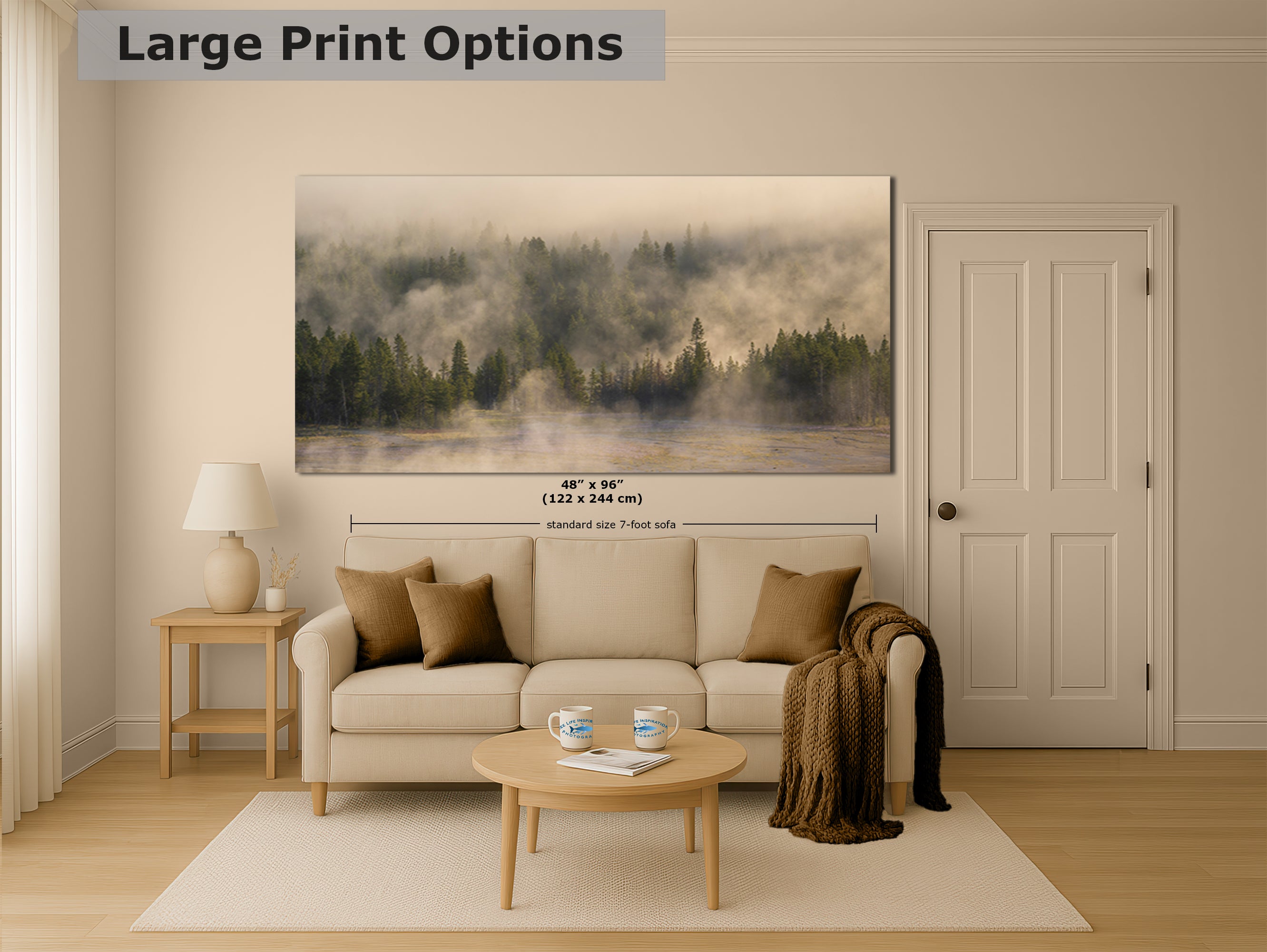 Foggy Forest Picture Forest Bathing Nature Photo, Yellowstone Misty Trees Wall Art, Cabin Decor, Canvas, Paper, Metal Prints