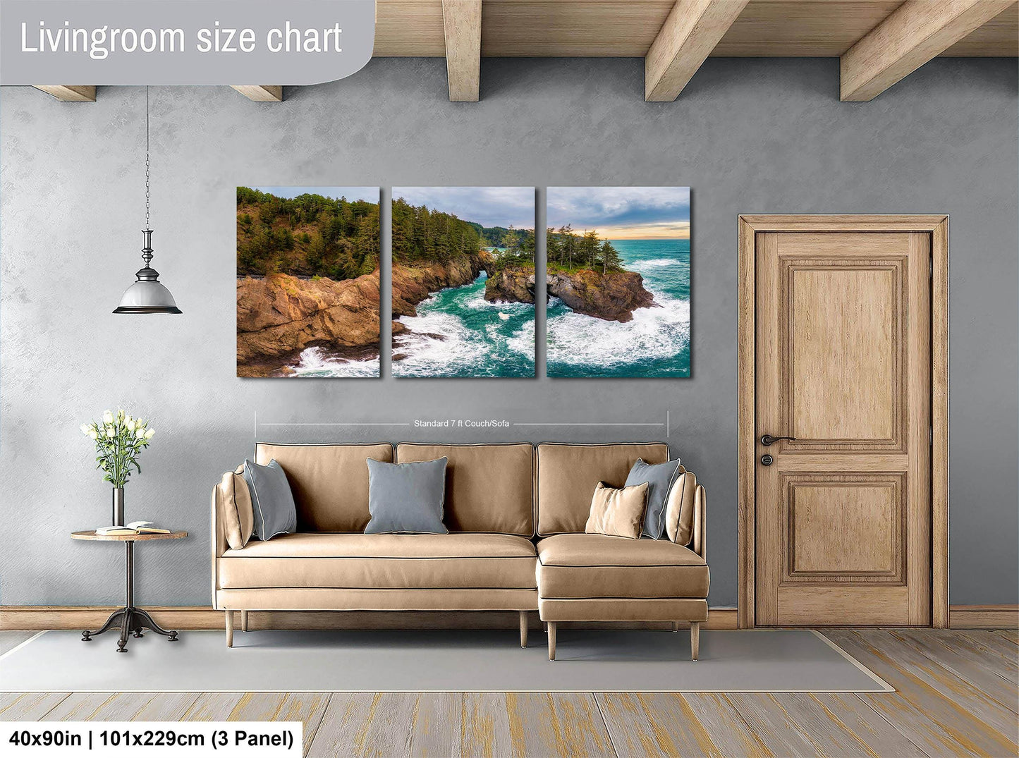 Oregon Coast Scenic Landscape Art Print: Framed Ocean Wall Decor for Home & Office