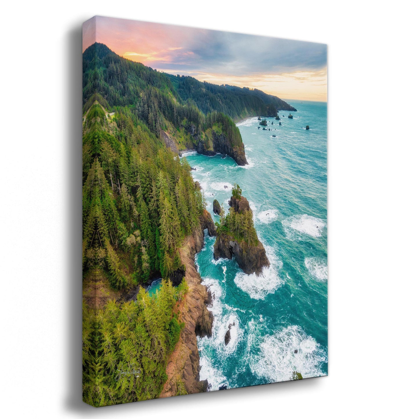 Serene Oregon Coastal Landscape Print: Pacific Ocean Scene Wall Art for Home Decor