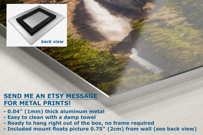 Yosemite National Park Waterfall Picture Nature Photo Bohemian Relaxation Artwork for Meditation