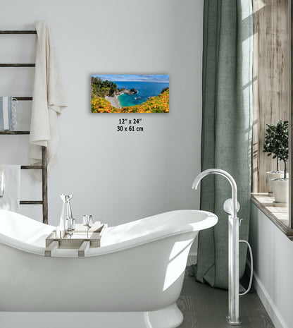 McWay Falls Wall Art Ocean Picture, Big Sur California Coastline Nature Photo