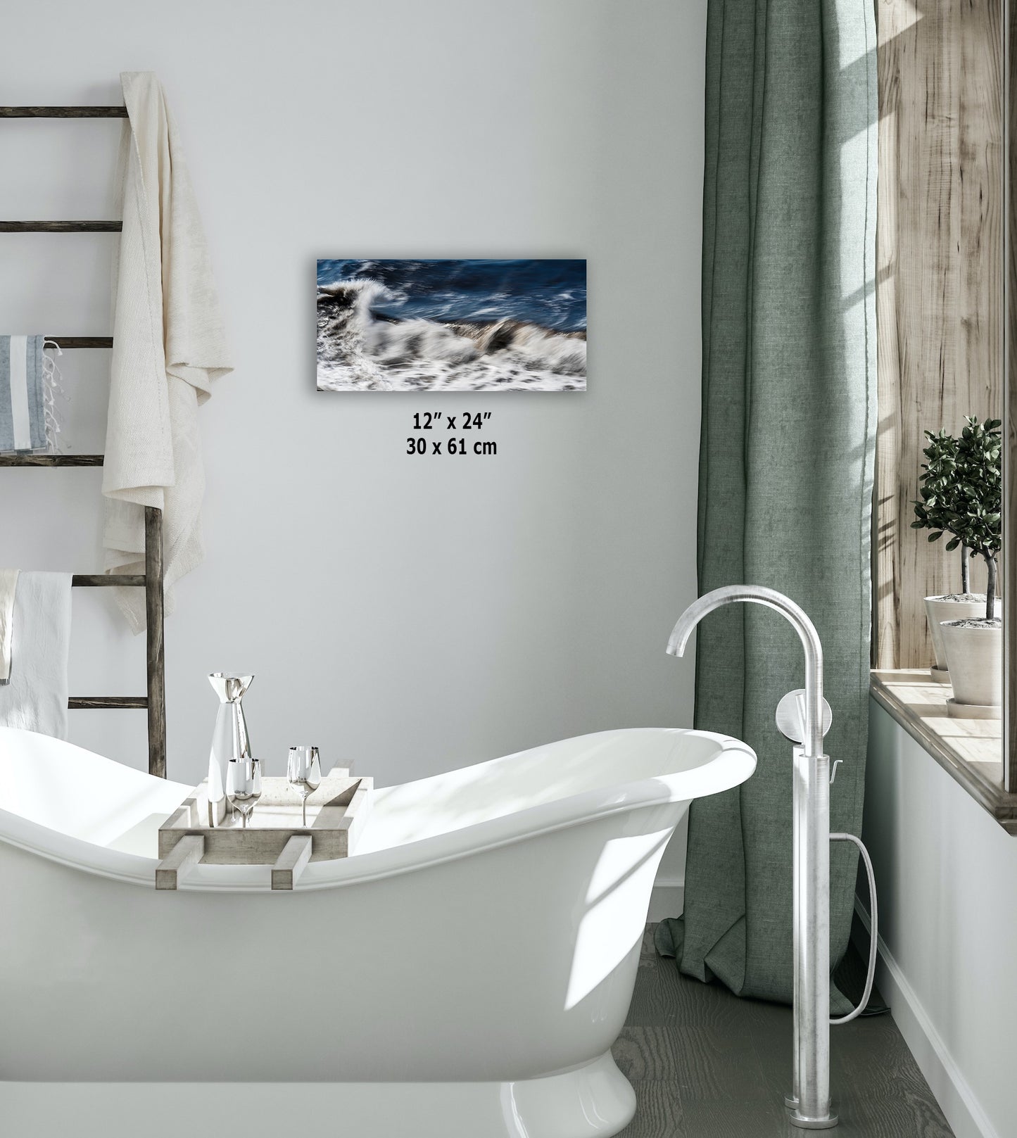 Beach Waves Ocean Picture Impressionist Art Nature Photo