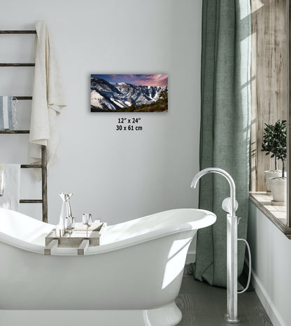 Mt Charleston Nevada Mountain Picture, Snowy Scenery Nature Photo Relaxation Artwork, Winter Landscape for Office, Dorm, Bohemian Decor