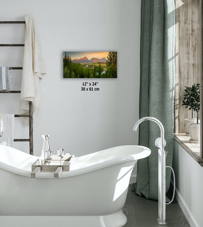 Grand Teton National Park Wyoming Mountain Picture Panorama Nature Photo, Rustic Wall Art, Jackson Hole Scenery, Bohemian Decor