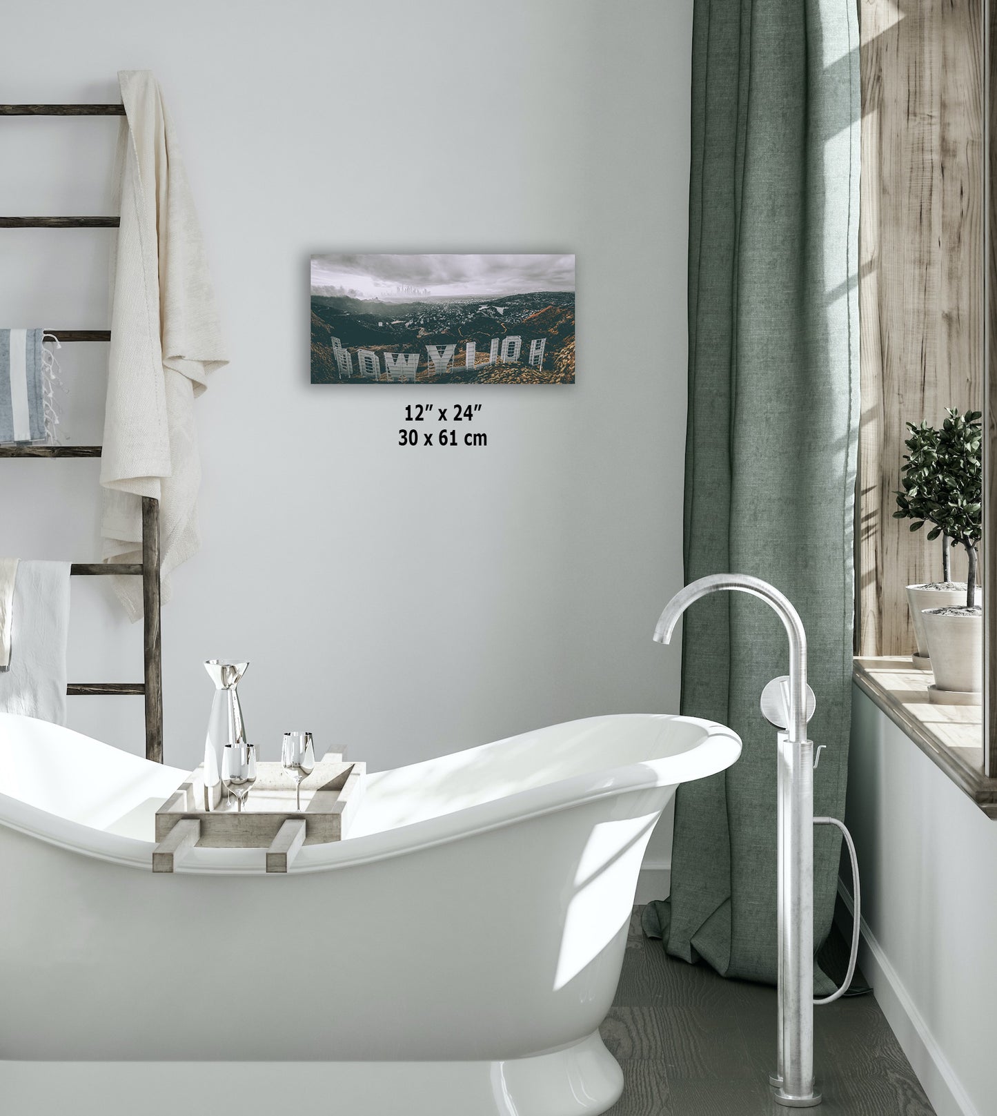 Hollywood Sign Los Angeles Skyline Retro Southern California Cityscape Urban Decor for Home or Office