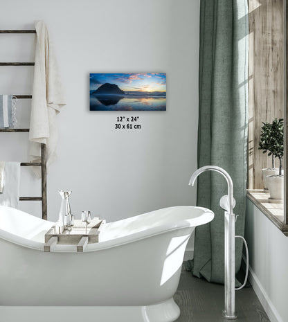 Morro Bay California Coastline Ocean Picture Nature Photo, Morro Rock Reflection, Coastal Relaxation Artwork, Dorm Room, Office & House Decor