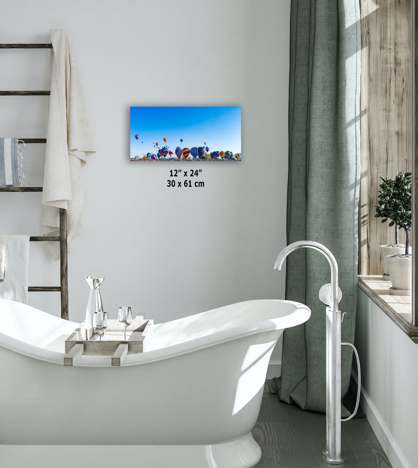 Hot Air Balloon Festival Mass Ascension Panorama Photo, Albuquerque New Mexico Balloon Fiesta Wall Art, Office, Cubicle & House Decor