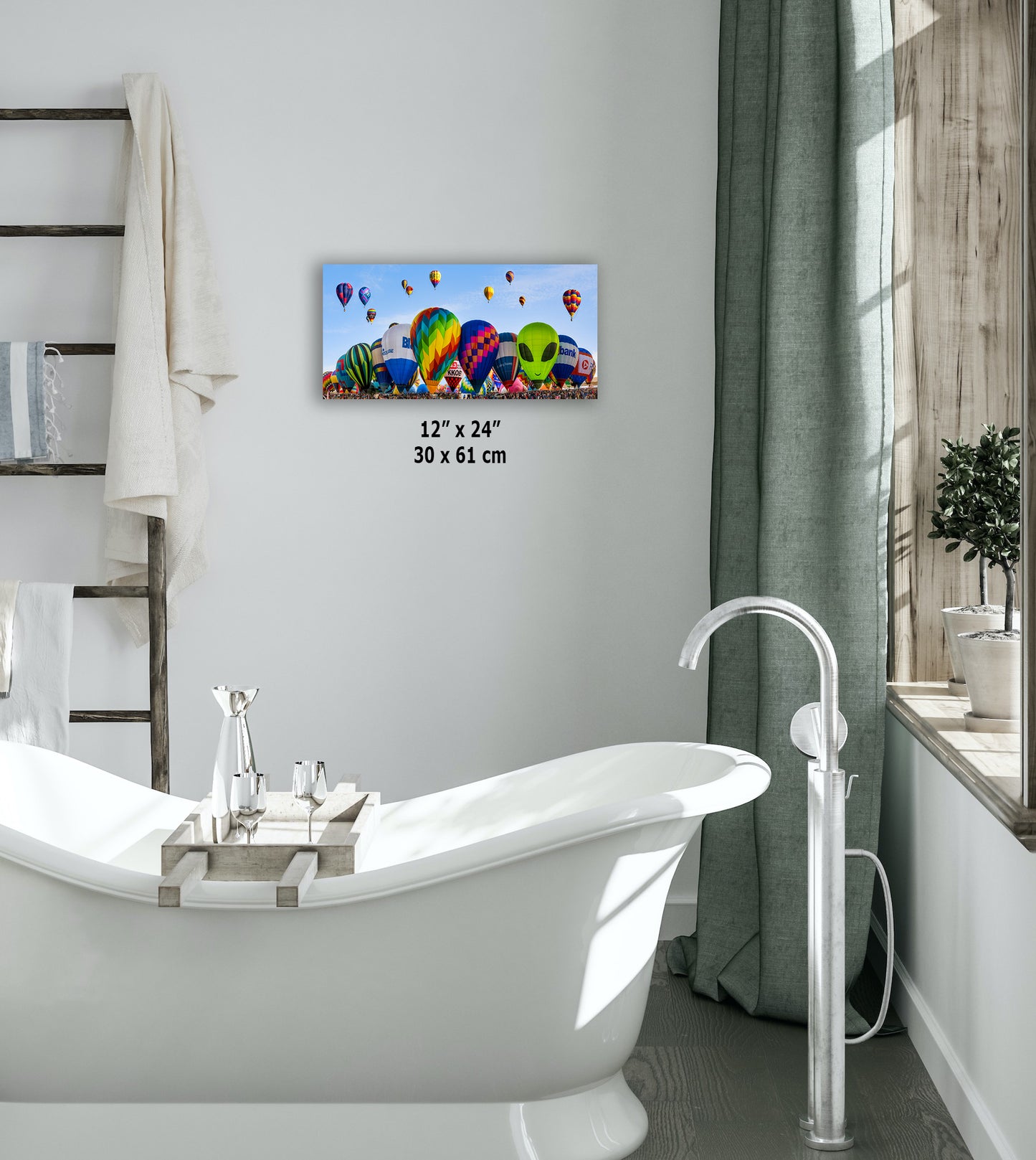 Hot Air Balloon Festival Mass Ascension Panorama Photo Lift Off | Albuquerque New Mexico Balloon Fiesta Wall Art | Office, Cubicle & House Decor