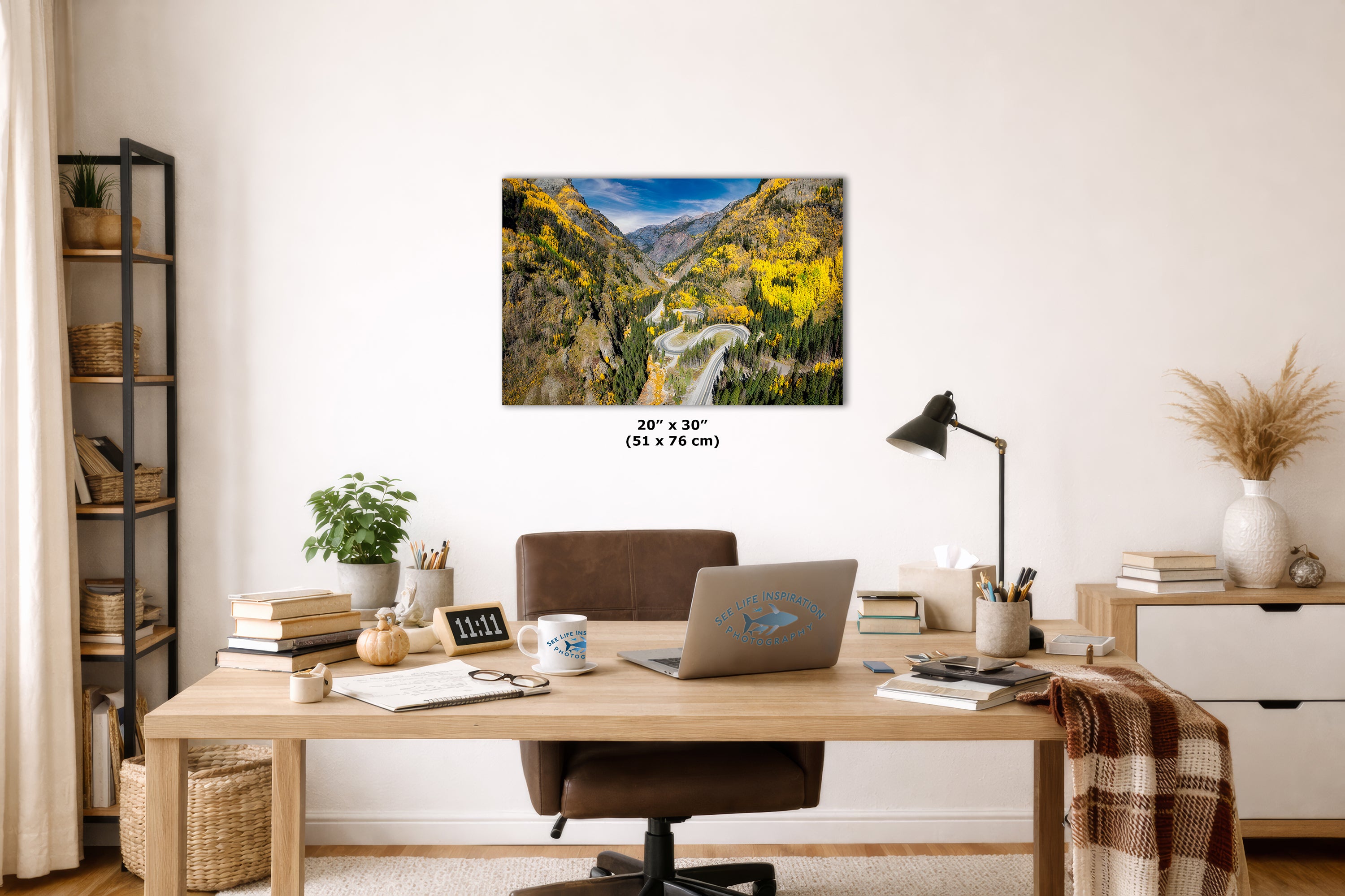Colorado San Juan Mountain Picture, Million Dollar Highway Fall Colors Aspen Trees Forest Picture, Nature Photo for Relaxation Artwork, Meditation and House Decor