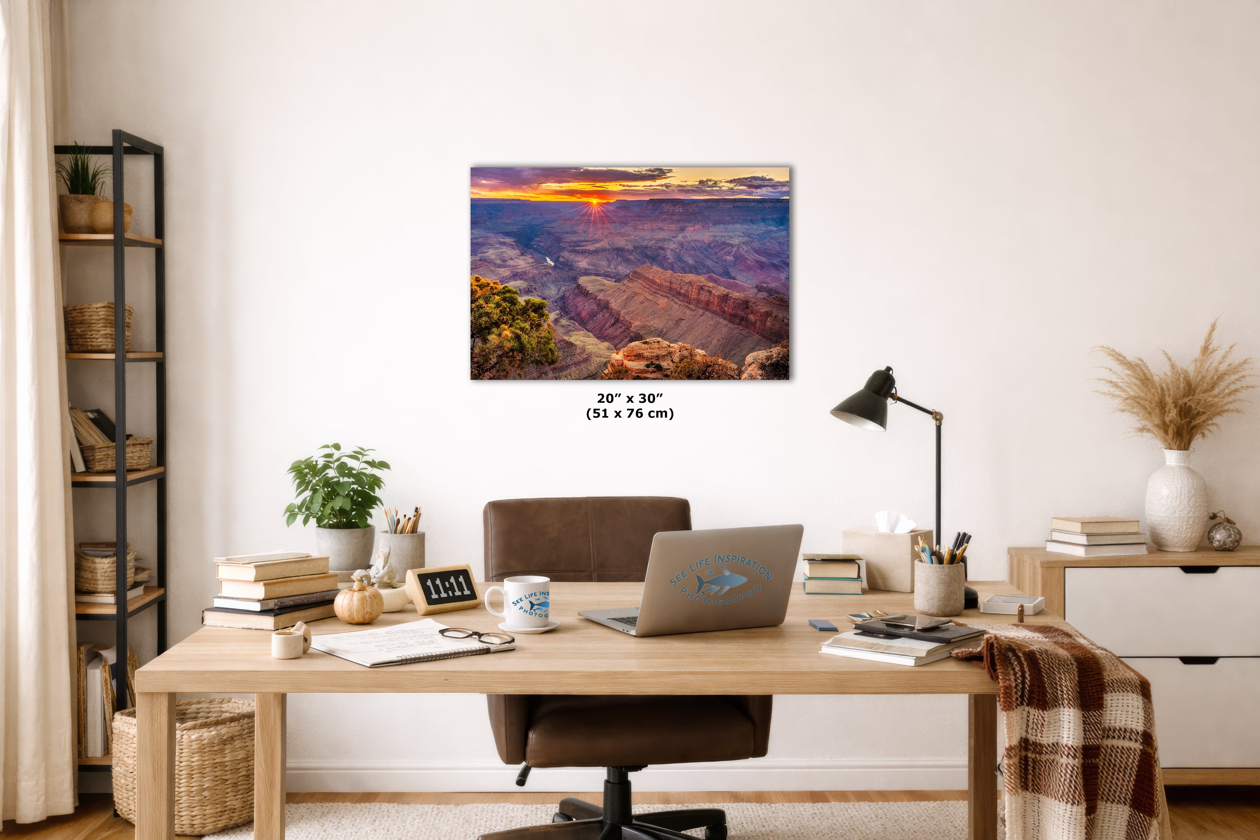Grand Canyon National Park, Arizona Desert Picture Nature Photo, Bohemian Style Relaxation Artwork for Meditation, Office & House Decor