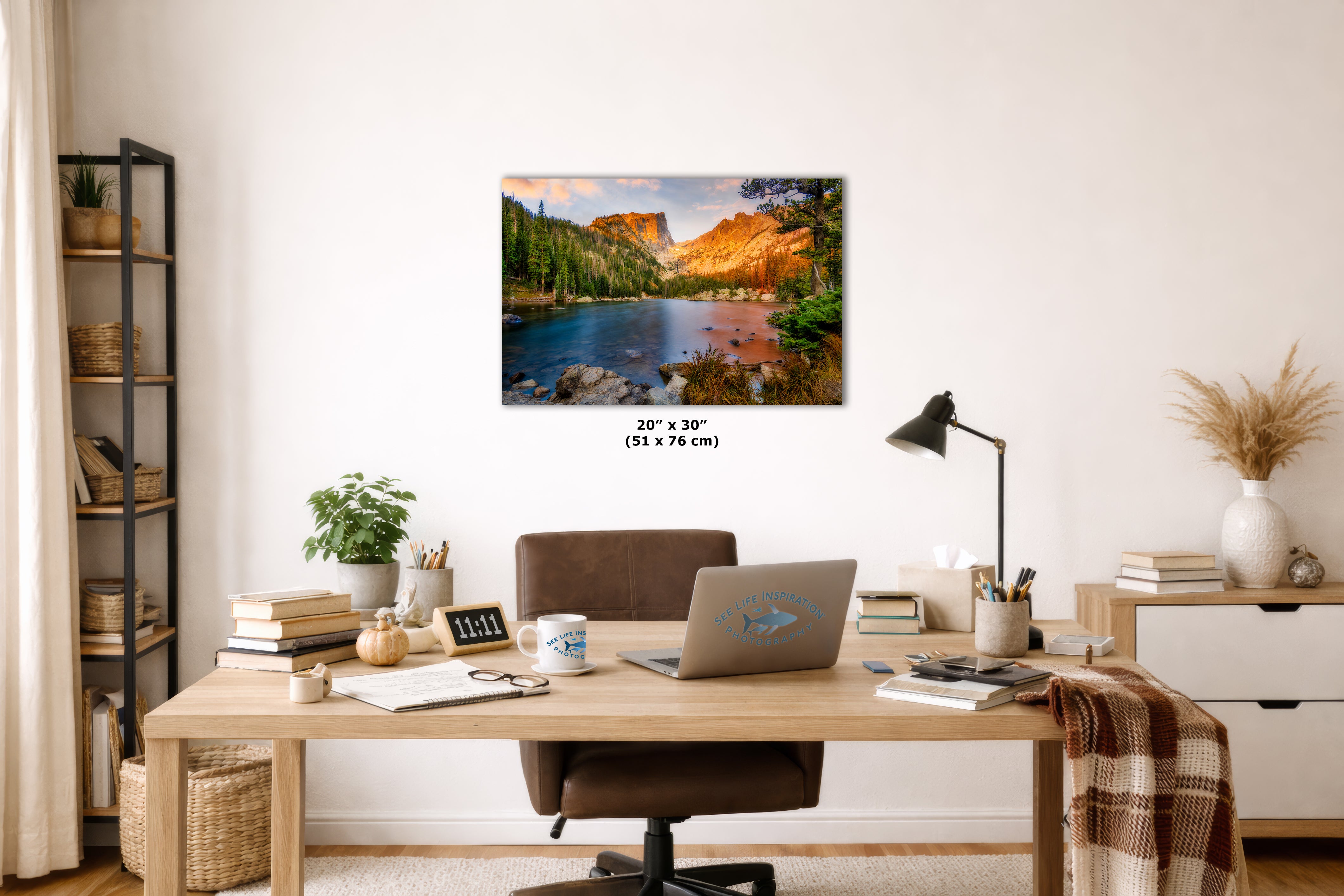 Dream Lake Rocky Mountain National Park Mountain Picture Nature Photo, Relaxation Artwork for Meditation, Office, Apartment & House Decor