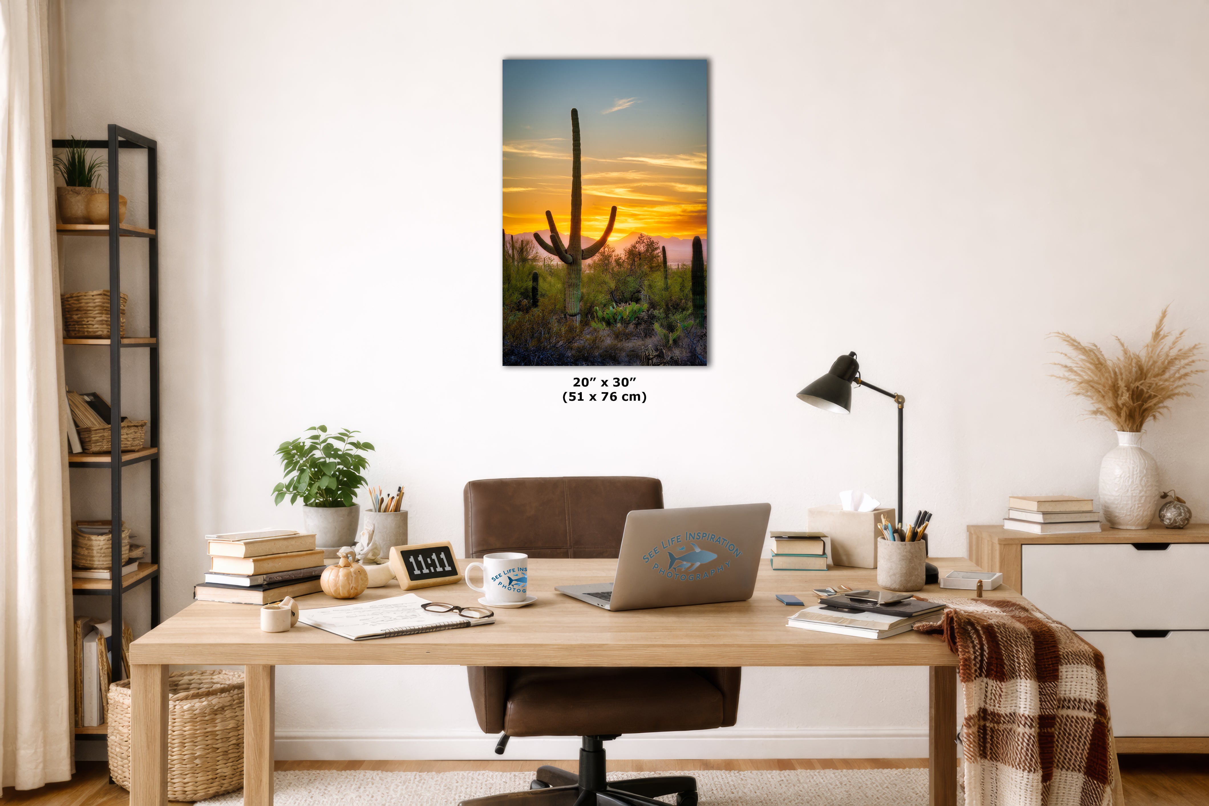 Saguaro National Park Arizona Desert Picture Nature Photo, Bohemian Style Relaxation Artwork, Southwestern Sonoran Desert House Decor