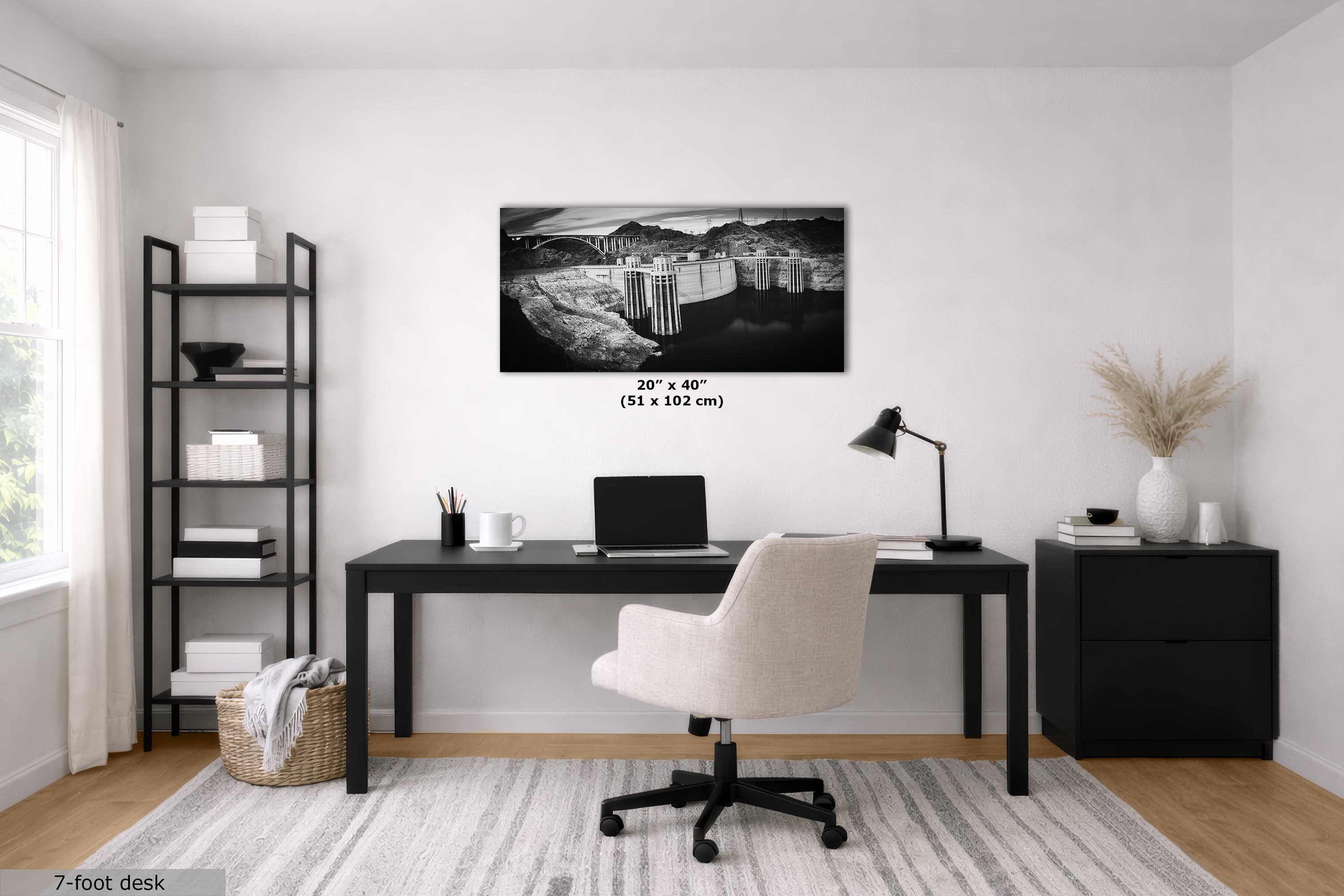 Hoover Dam Wall Art Print | Black and White USA Landmark Decor | Nevada Colorado River Photography | Office, Dorm, Apartment Decor