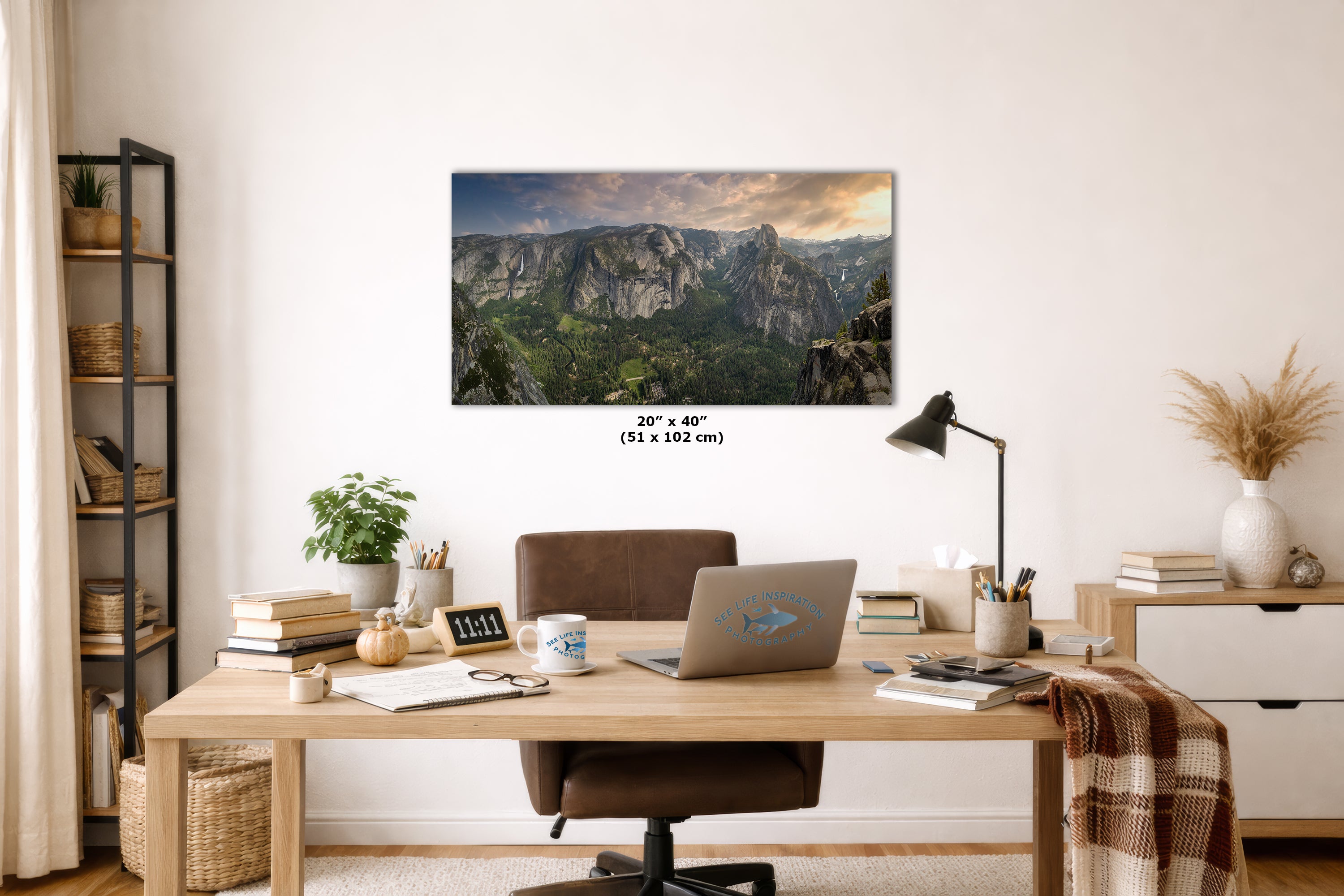 Glacier Point Yosemite National Park Nature Photo Relaxation Artwork, Sierra Nevada Scenic Picture for Meditation, Office, and House Decor