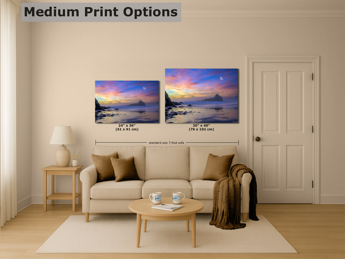 Pfeiffer Beach Sunset, Big Sur California Coastline Ocean Picture Nature Photo, Relaxation Artwork, Meditation, Office House Decor