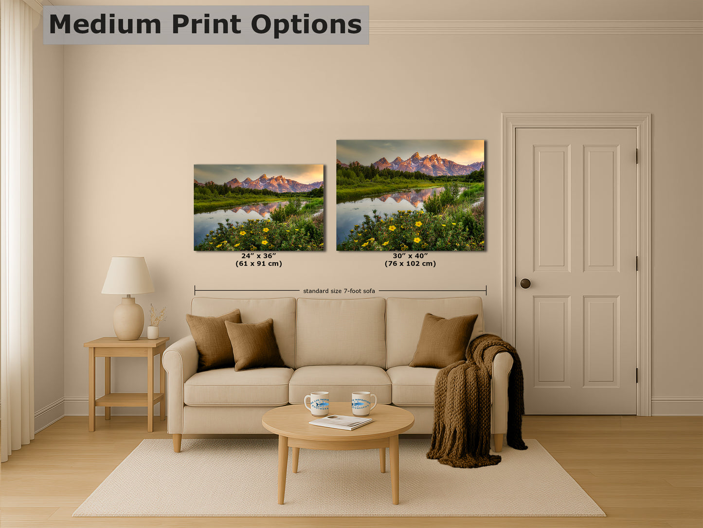 Grand Teton National Park Mountain Picture, Schwabacher Landing Nature Photo for Bohemian Decor and Meditation Artwork