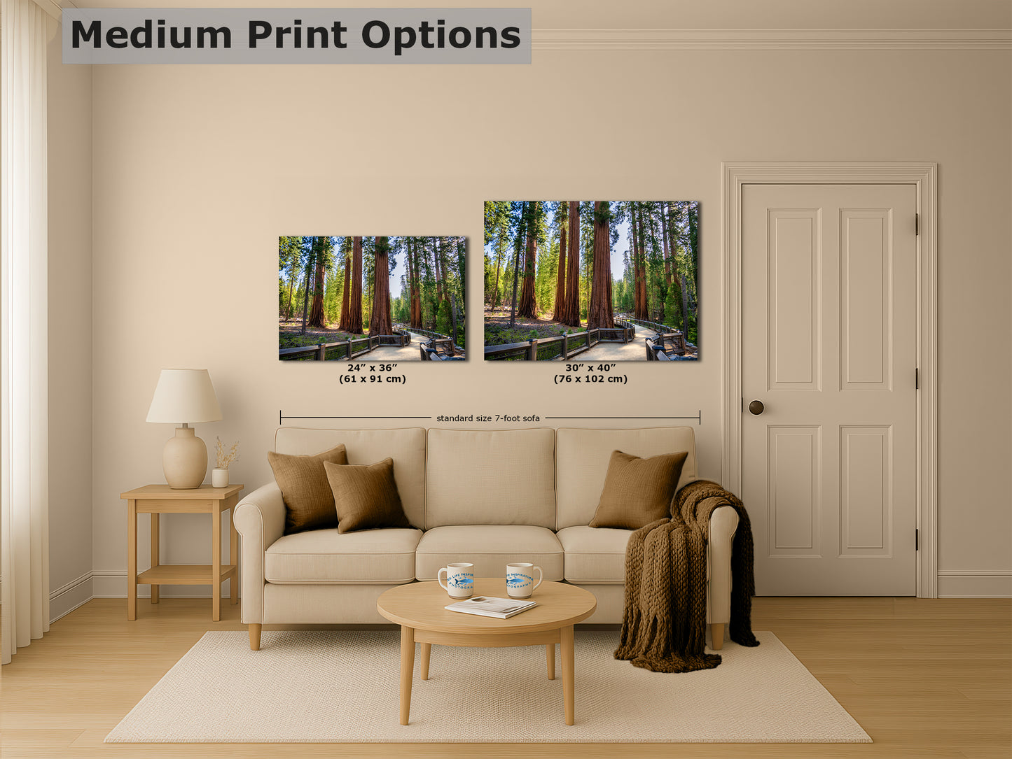 Giant Sequoia Tree Forest Picture Nature Photo | Yosemite Redwood Trees for Nature Lovers & Forest Bathing Relaxation, Meditation Artwork