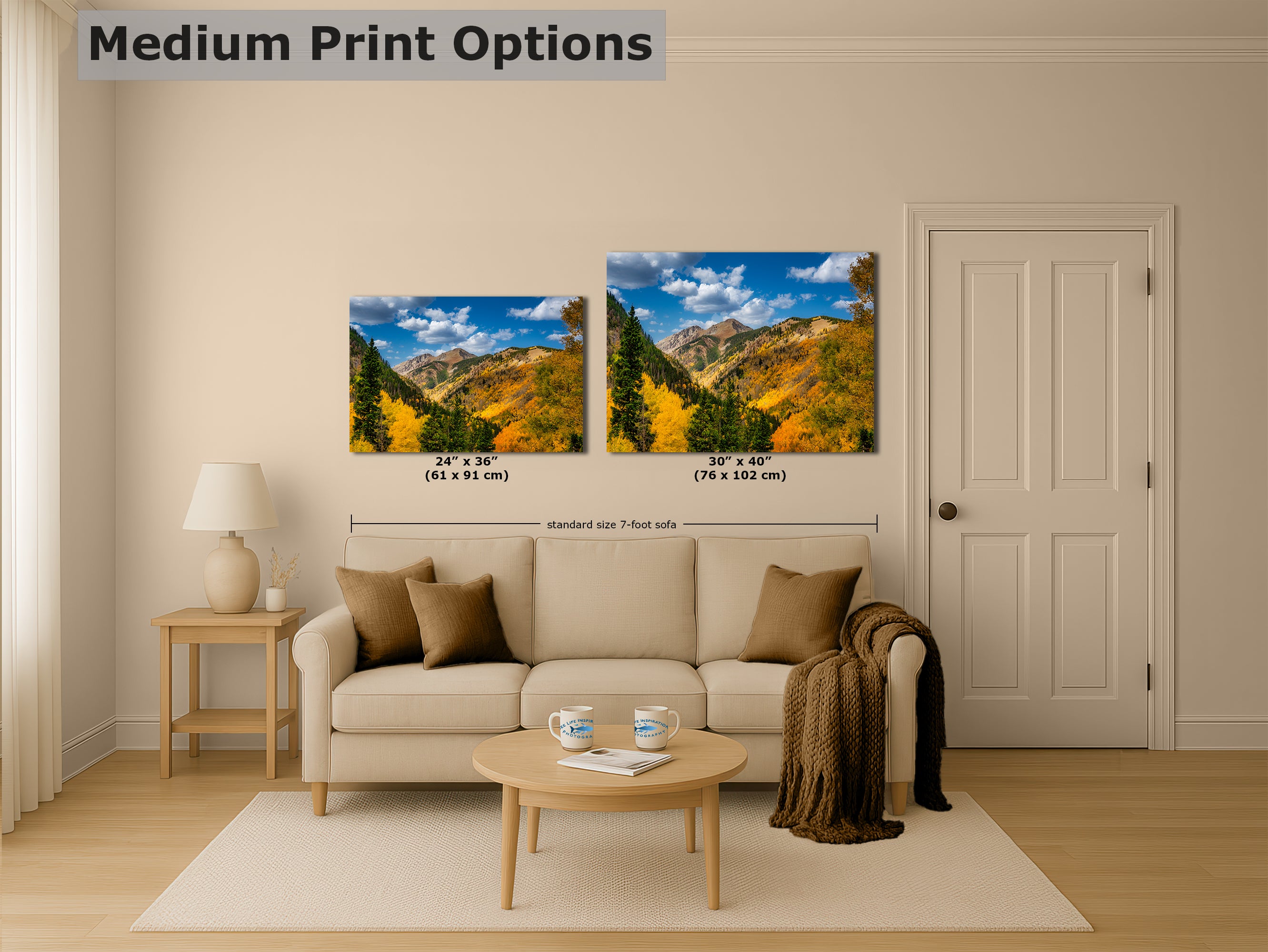 Colorado San Juan Mountains Picture, Fall Colors Nature Photo of Aspen Trees  for Relaxation Meditation and Home Decor