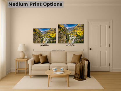 Colorado San Juan Mountain Picture, Million Dollar Highway Fall Colors Aspen Trees Forest Picture, Nature Photo for Relaxation Artwork, Meditation and House Decor