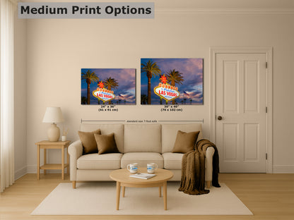 Welcome to Fabulous Las Vegas Nevada Sign Casino Decor, Souvenir Wall Art, Gambling Theme Giant Canvas Print, Neon Sign